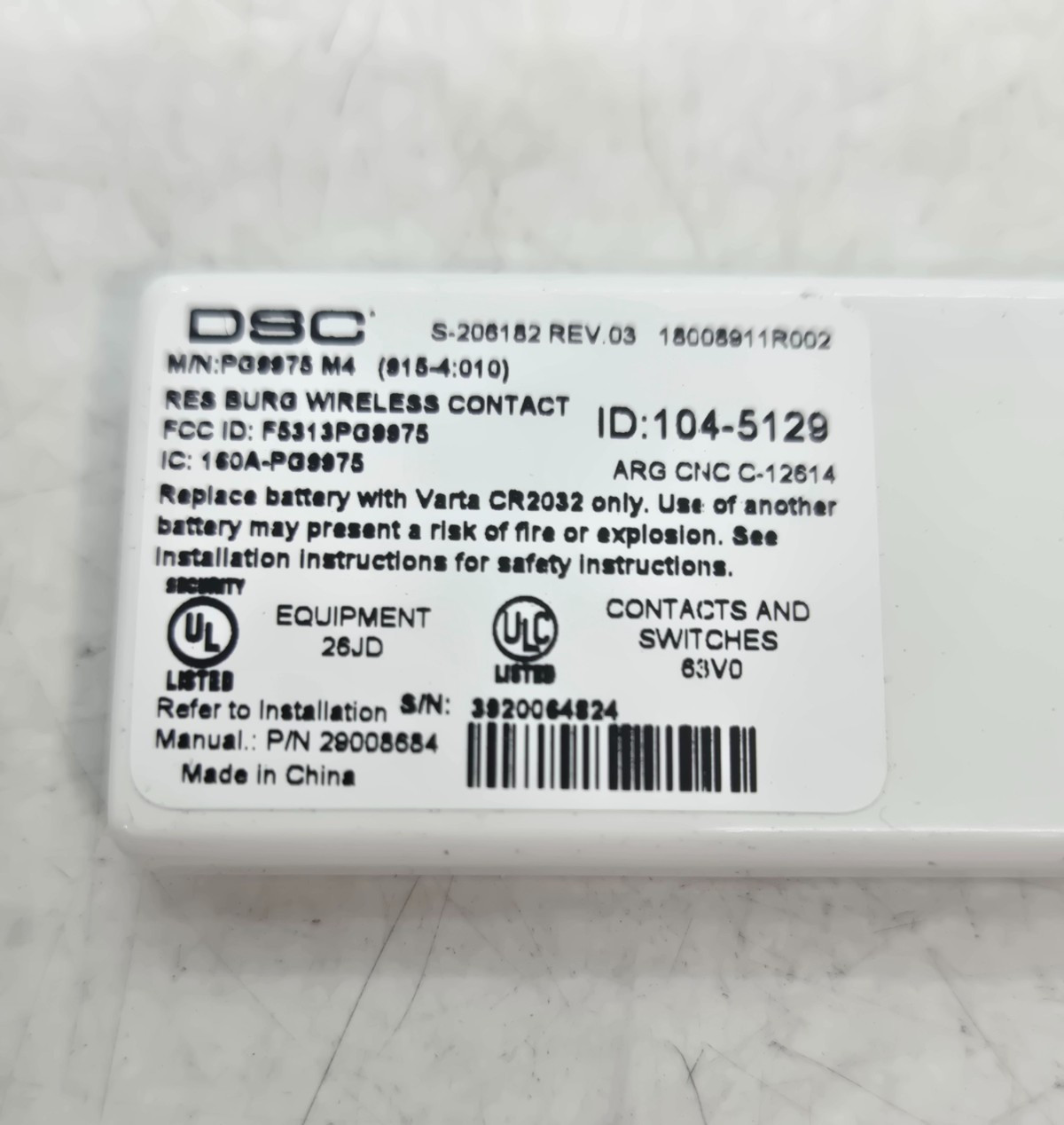 [LOT OF 2] DSC PG9975 Wireless PowerG Door/Window Contact FAST FREE SHIPPING a