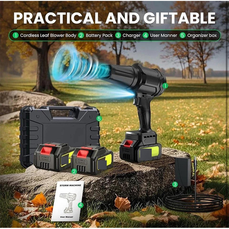 Handheld Cordless Leaf Blower 500,000 RPM Electric Leaf Blower Battery & Charger