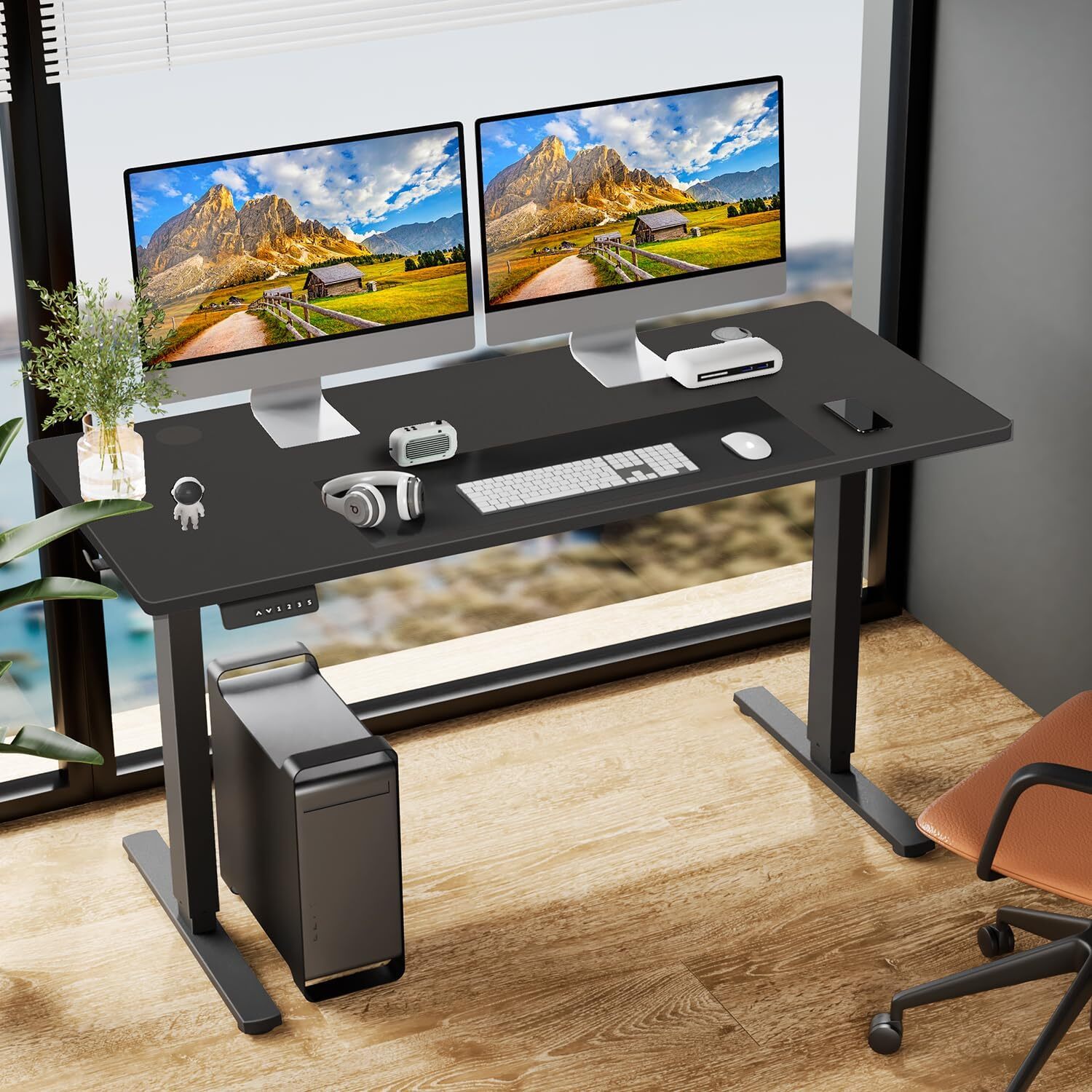 40-63 Inch Electric Height Adjustable Desk Home Office Standing Computer Table
