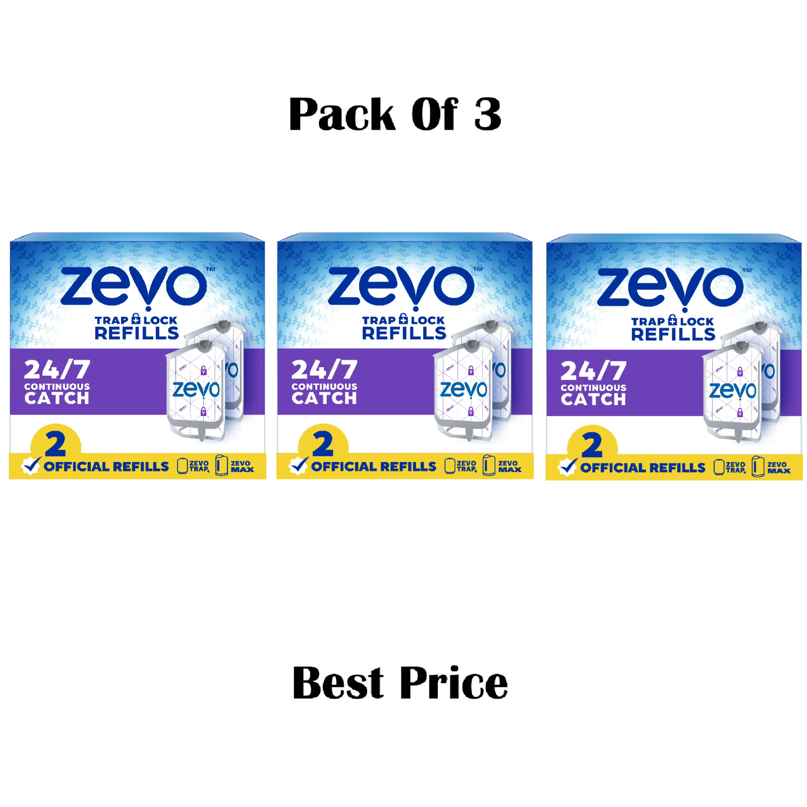 Zevo Flying Insect Trap Refill: 2 Indoor Light Trap Refill (6 Refill Cartridges)