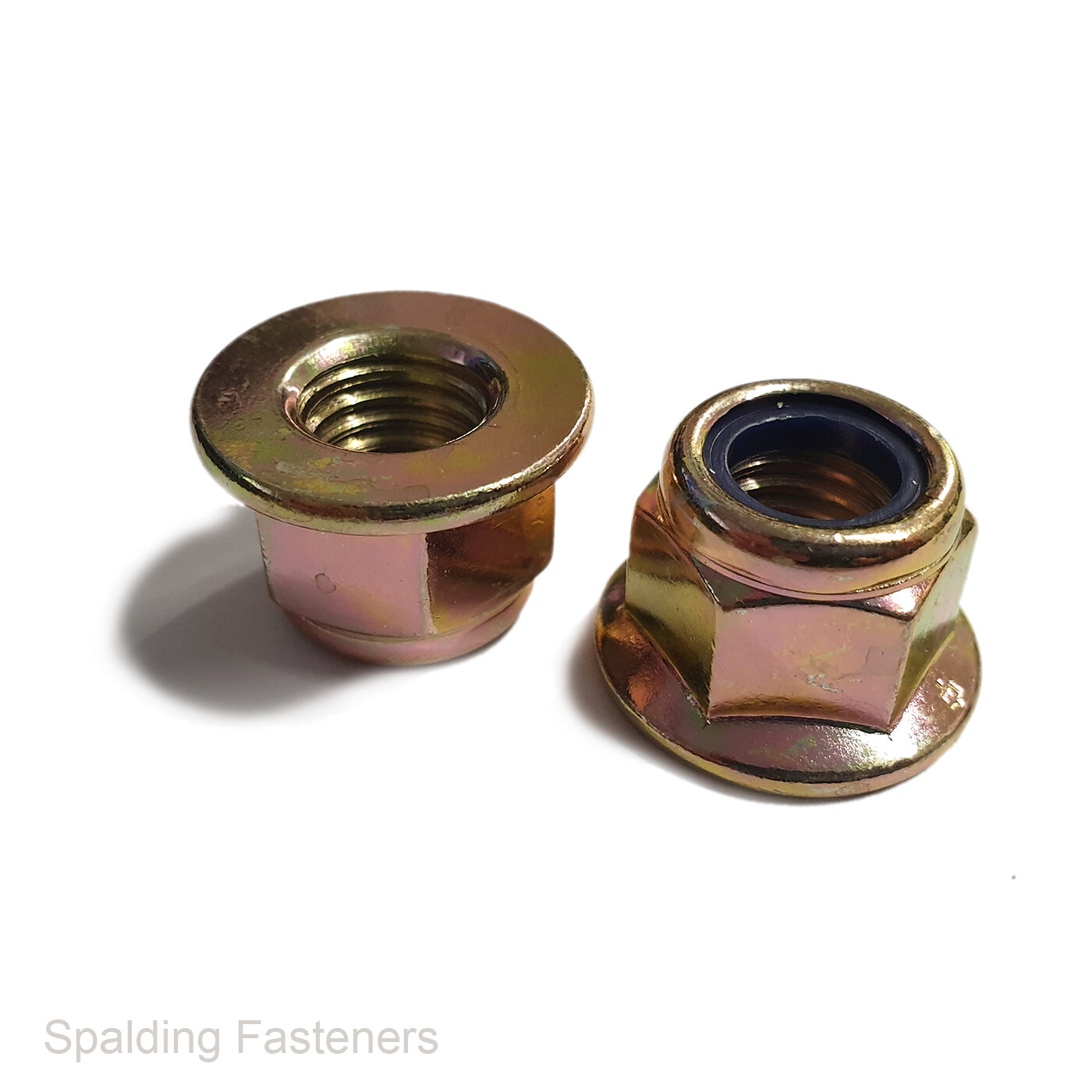 METRIC ZINC YELLOW NYLOC NONE SERRATED FLANGE LOCK NUTS M6 M8 M10 M12 DIN6926