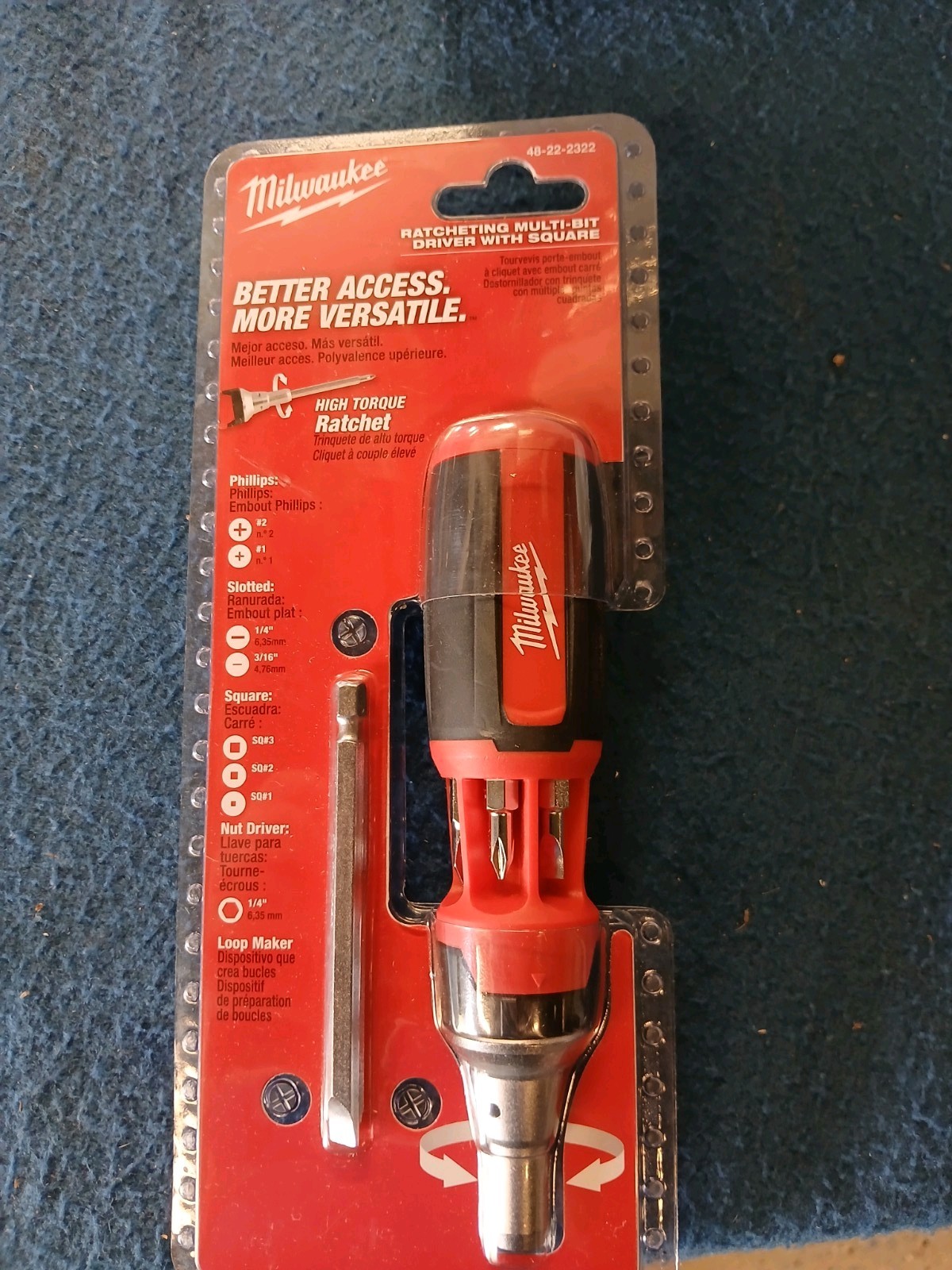 Milwaukee Tool 48-22-2322 9-In-1 Square Drive Ratcheting Multi-Bit Driver