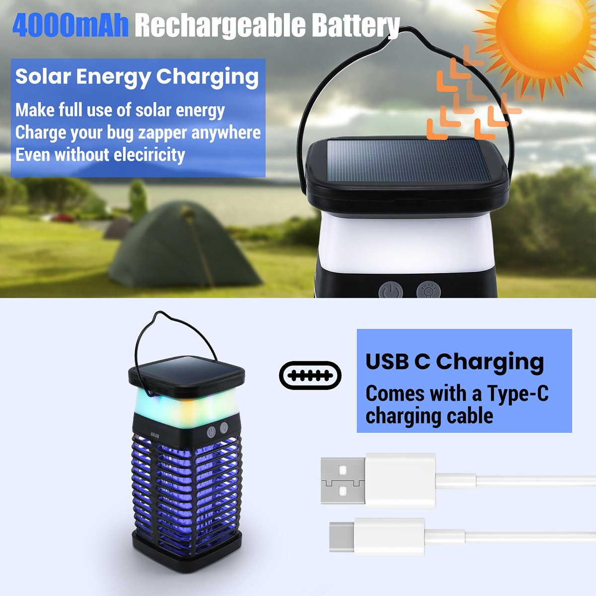 Electric Fly Bug Zapper Mosquito Insect Killer LED Light Trap Pest Control Lamp