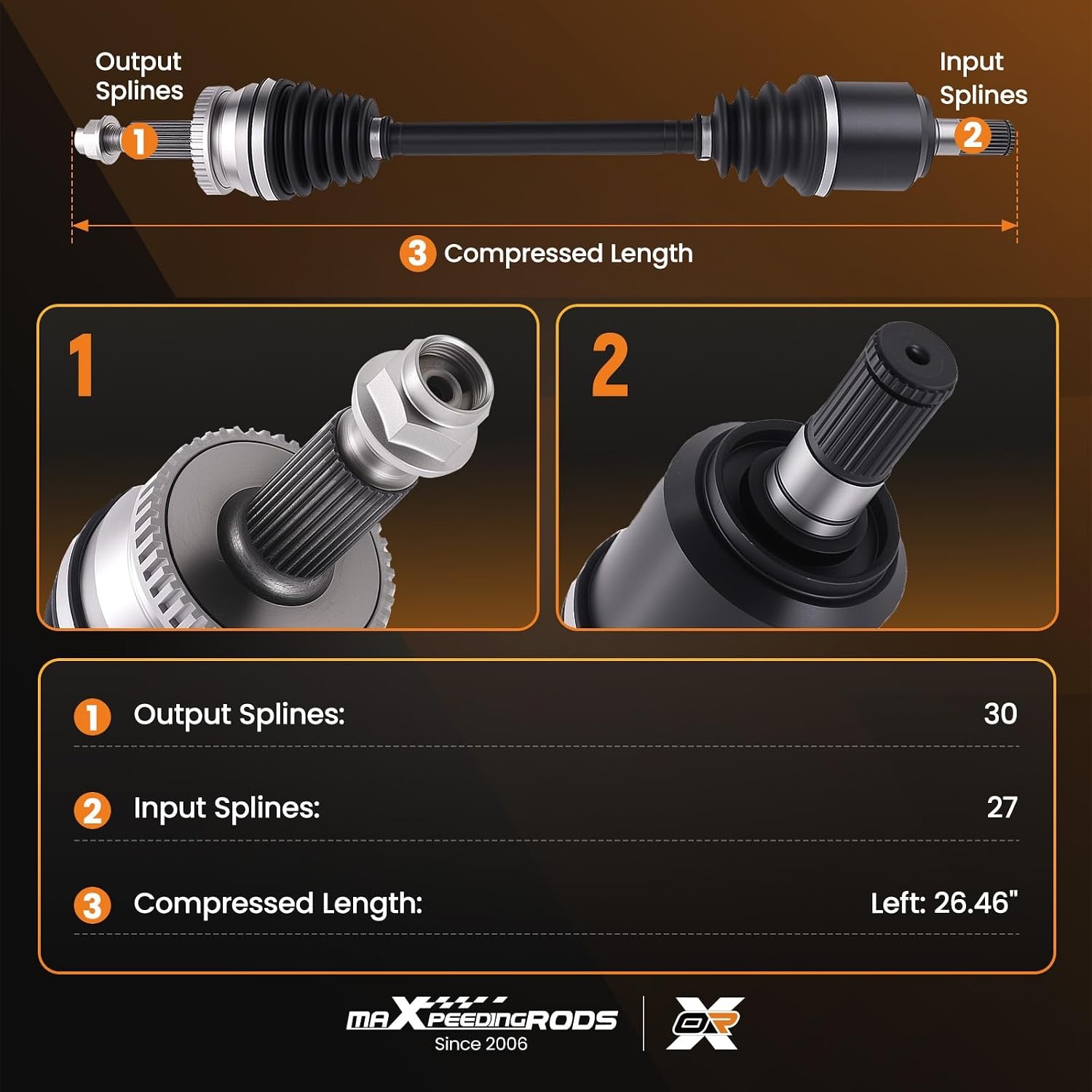 Front Left CV Axle Shaft Assembly for Hyundai Sonata Driver Side Fitment