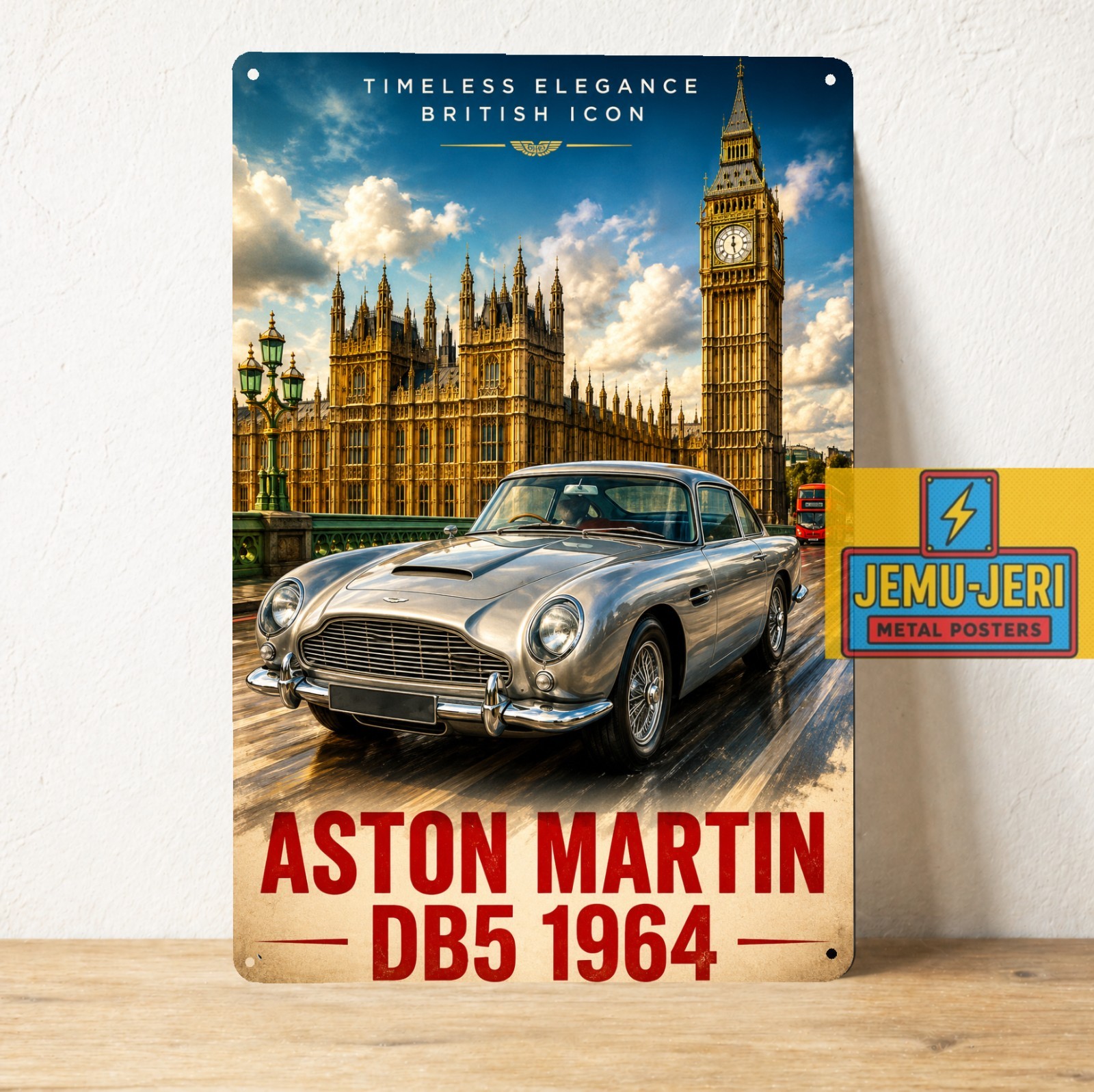 Aston Martin DB5 1964 London British Icon Metal Poster Sign 20x30cm Wall Art