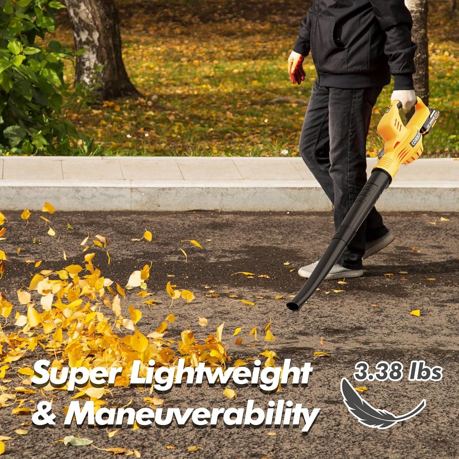 Cordless Electric Leaf Blower with 2 Batteries and Charger, 160MPH, 21V Battery