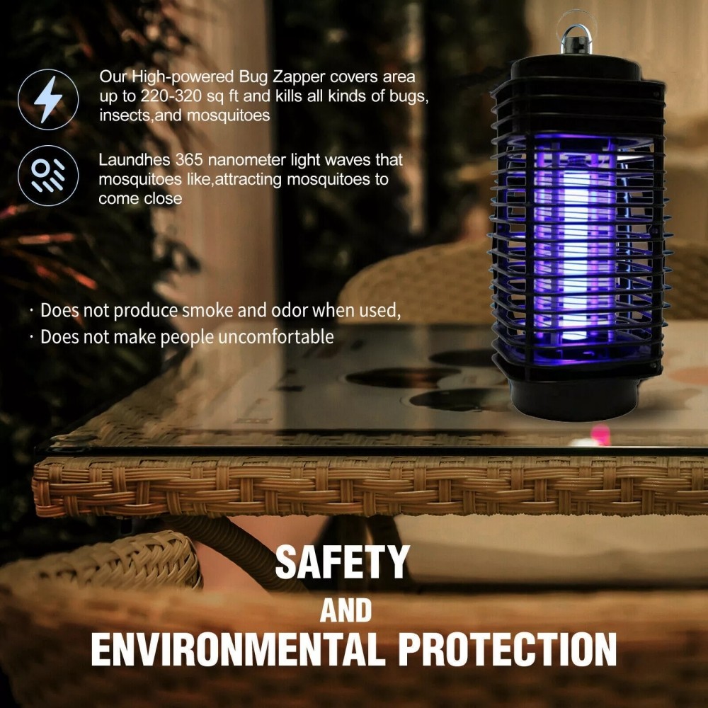 2 Pack Mosquito Fly Bug Insect Zapper Killer Indoor Outdoor Electronic Trap Lamp
