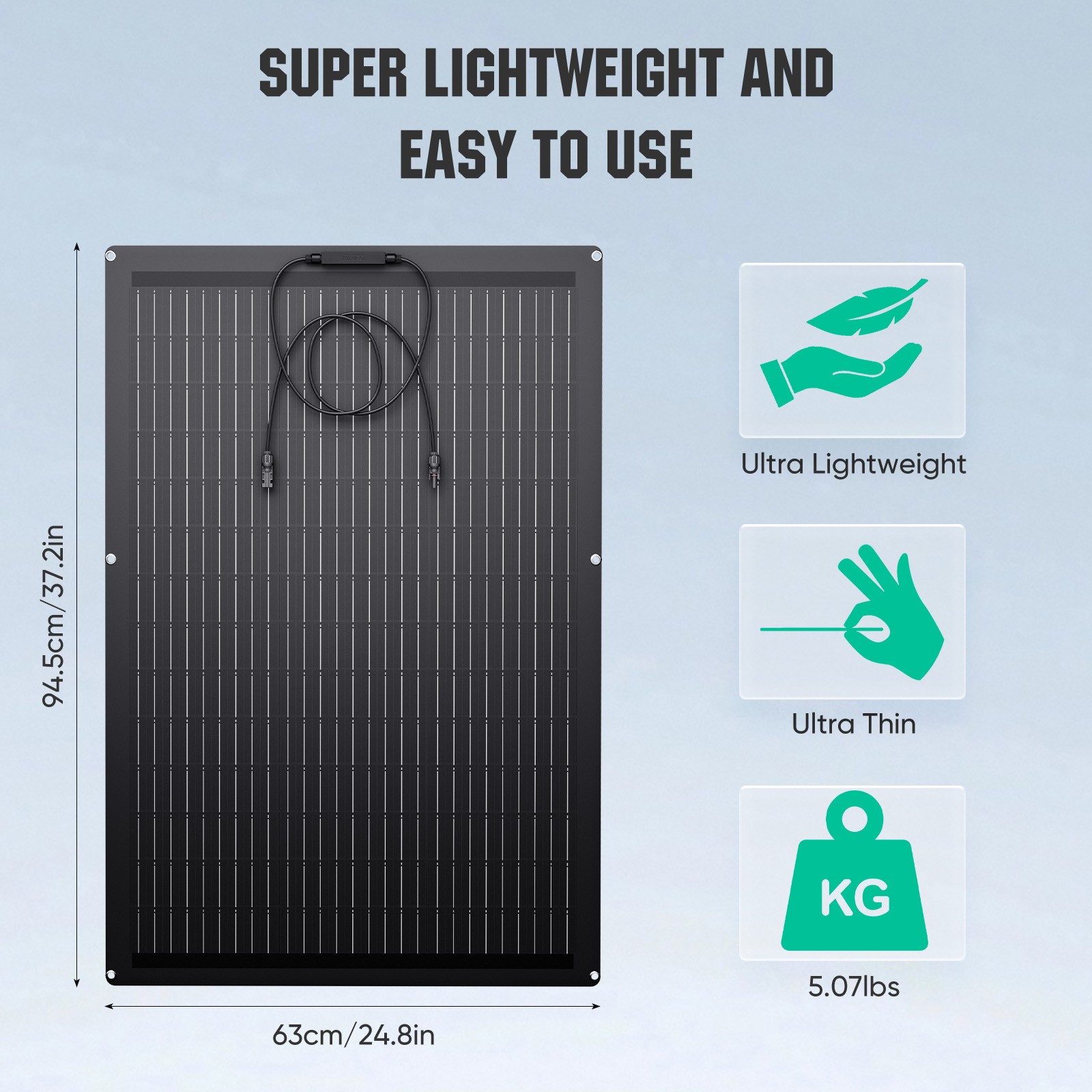 150W Mono Flexible Solar Panel 12V Power Charge Camping Home RV Battery Higher