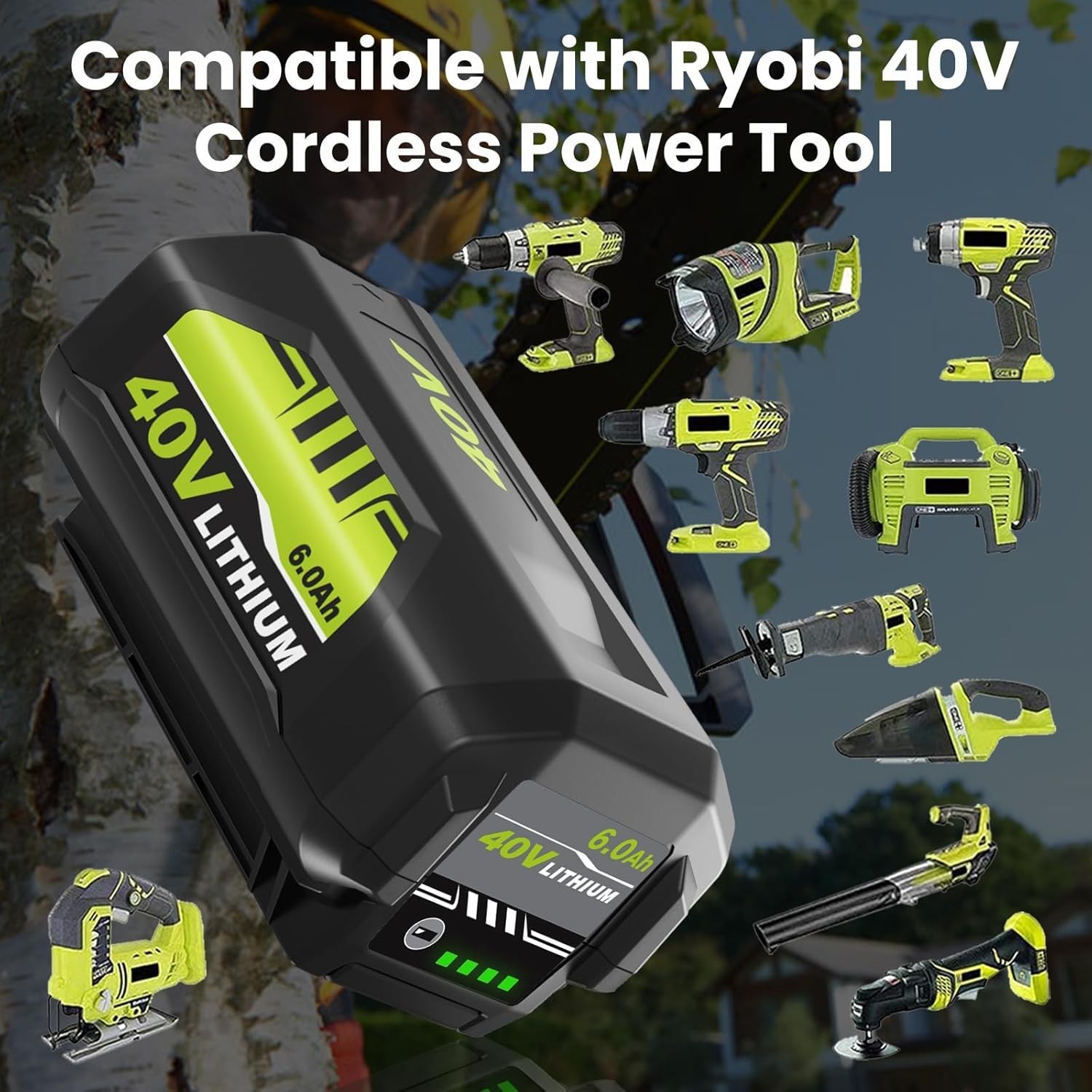 For Ryobi 40V 8Ah Lithium Ion Battery 40-Volt OP40605VNM OP40602 High Capacity