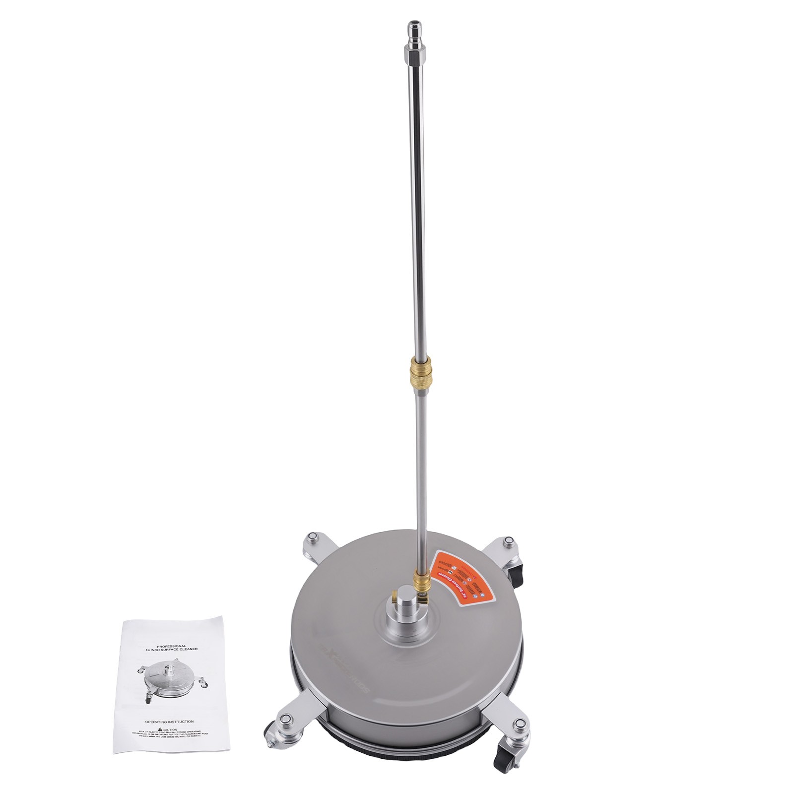 14in Stainless Steel Surface Cleaner for Pressure Washer 4200PSI 4 Wheels