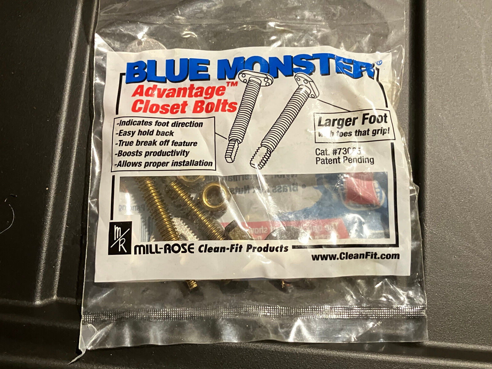 — Blue Monster Blue Monster Advantage Closet Bolts TOILET TO FLOOR NEW —