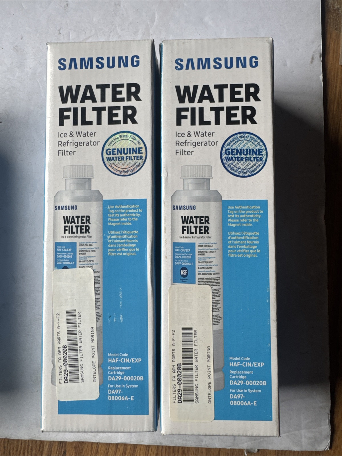2ea NEW Samsung DA29-00020B HAF-CIN/EXP Refrigerator Ice & Water Filter R2S4