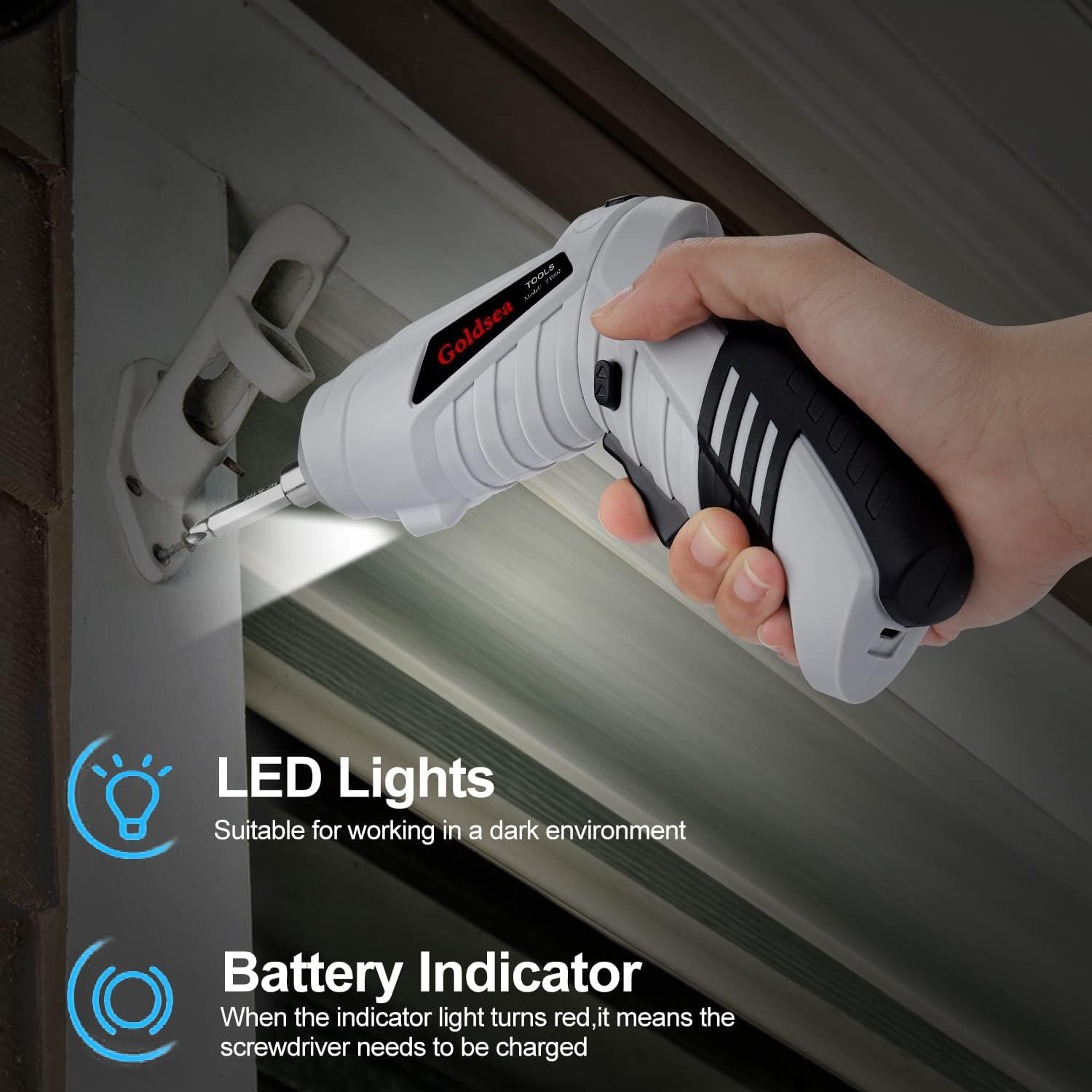 Electric Screwdriver Cordless, Goldsea 4.2V 3.5N.m 1500mAh Battery Rechargeab…