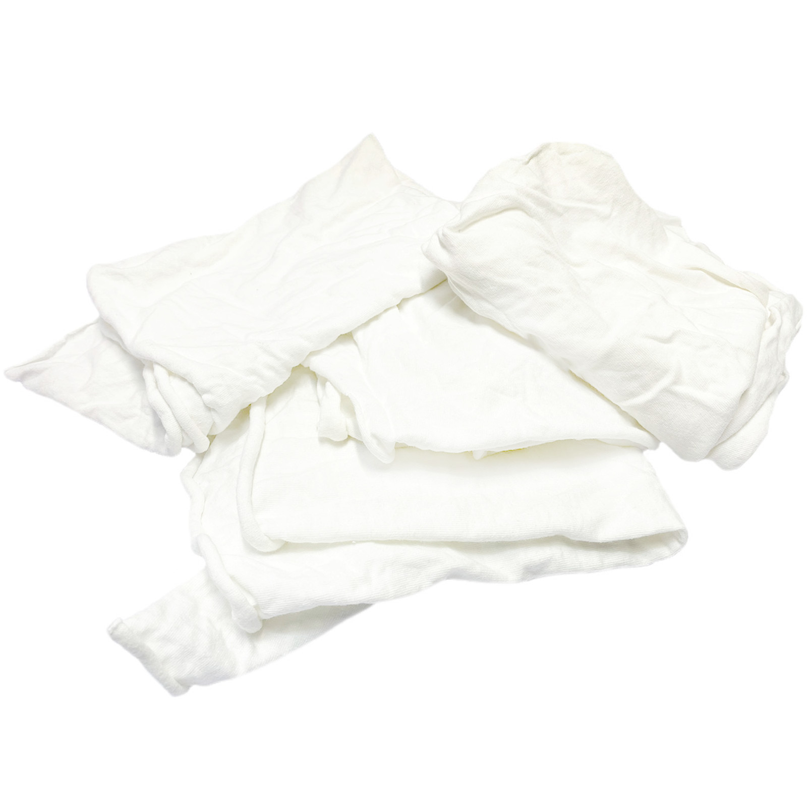 Recycled White Knit T-Shirt Cotton Rags – Multipurpose Wiping Cloths