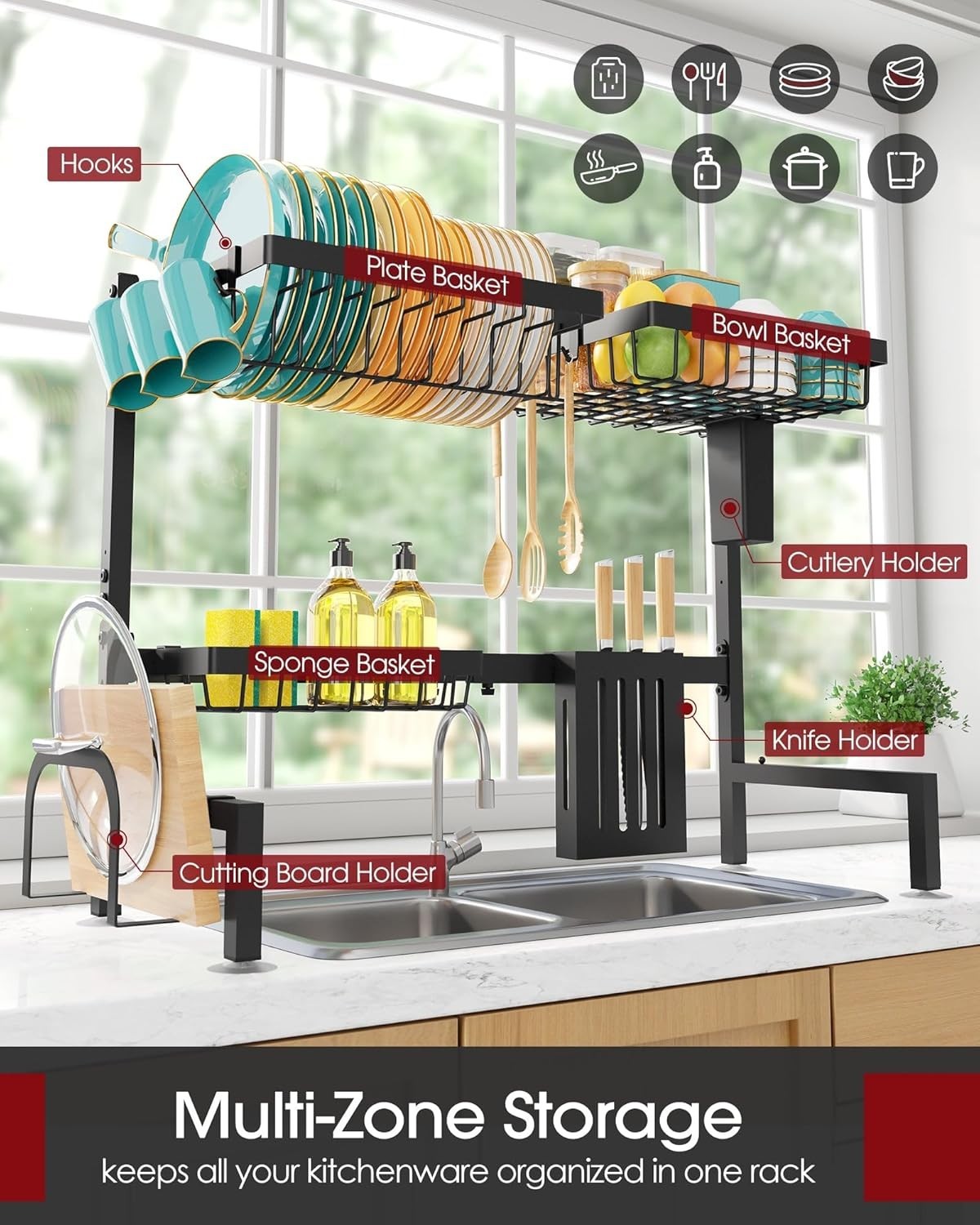 Dish Drying Rack Large Over The Sink Dish Drainer Drying Rack Kitchen Organizers