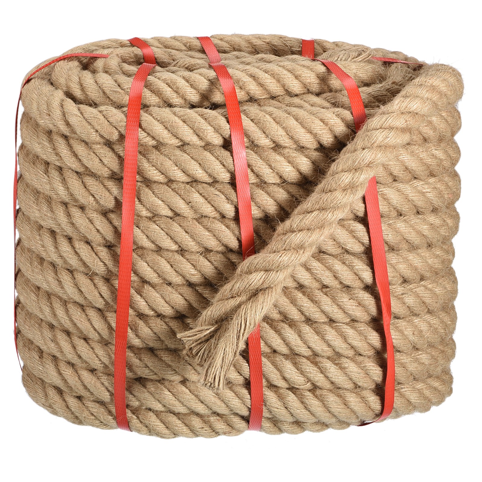 Natural Jute Rope 1-17/64 in x 100 Ft Thick Twisted Manila Rope Multipurpose