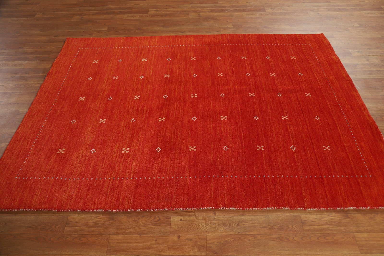 Rust Indian Tribal Style Rug 5×6 Hand-knotted Wool Oriental Carpet for Any Room