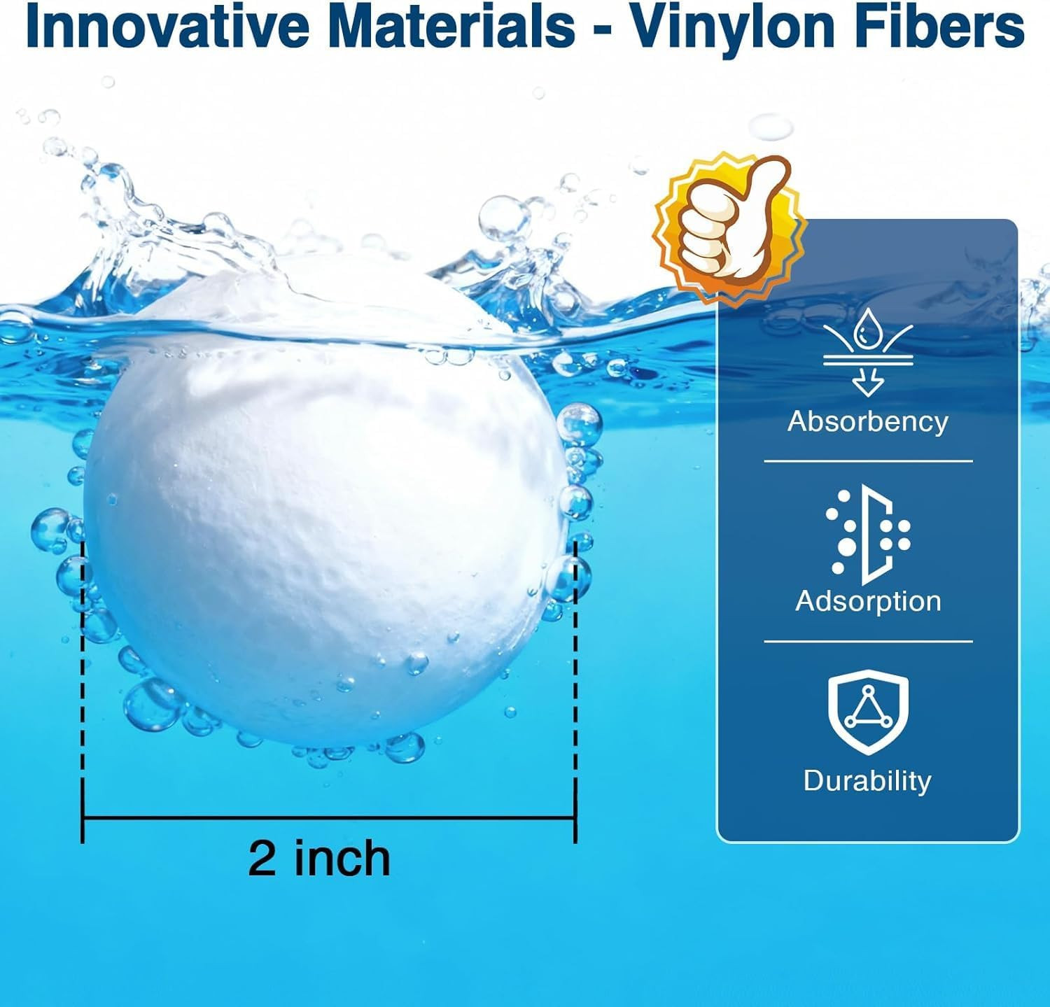 1.6 Lbs Pool Filter Balls for Sand Filters- Reusable High-Efficiency Filtration