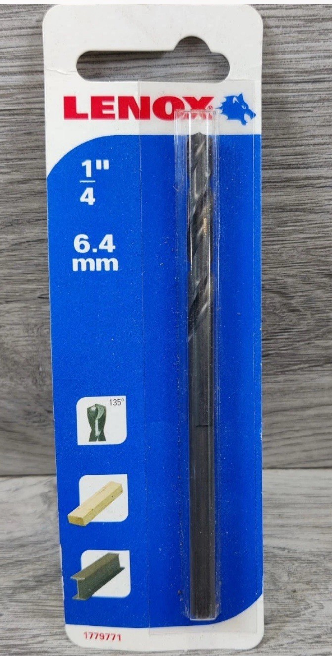 NEW – Lenox 1/4” Dia. x 3-1/4” 2L Carbon Steel Pilot Drill Bit Metal Wood New