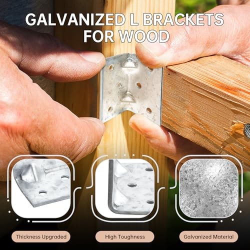 20 Pcs Steel L Brackets Corner Brace 2.36″x1.26″x1.26″ Galvanized Silver