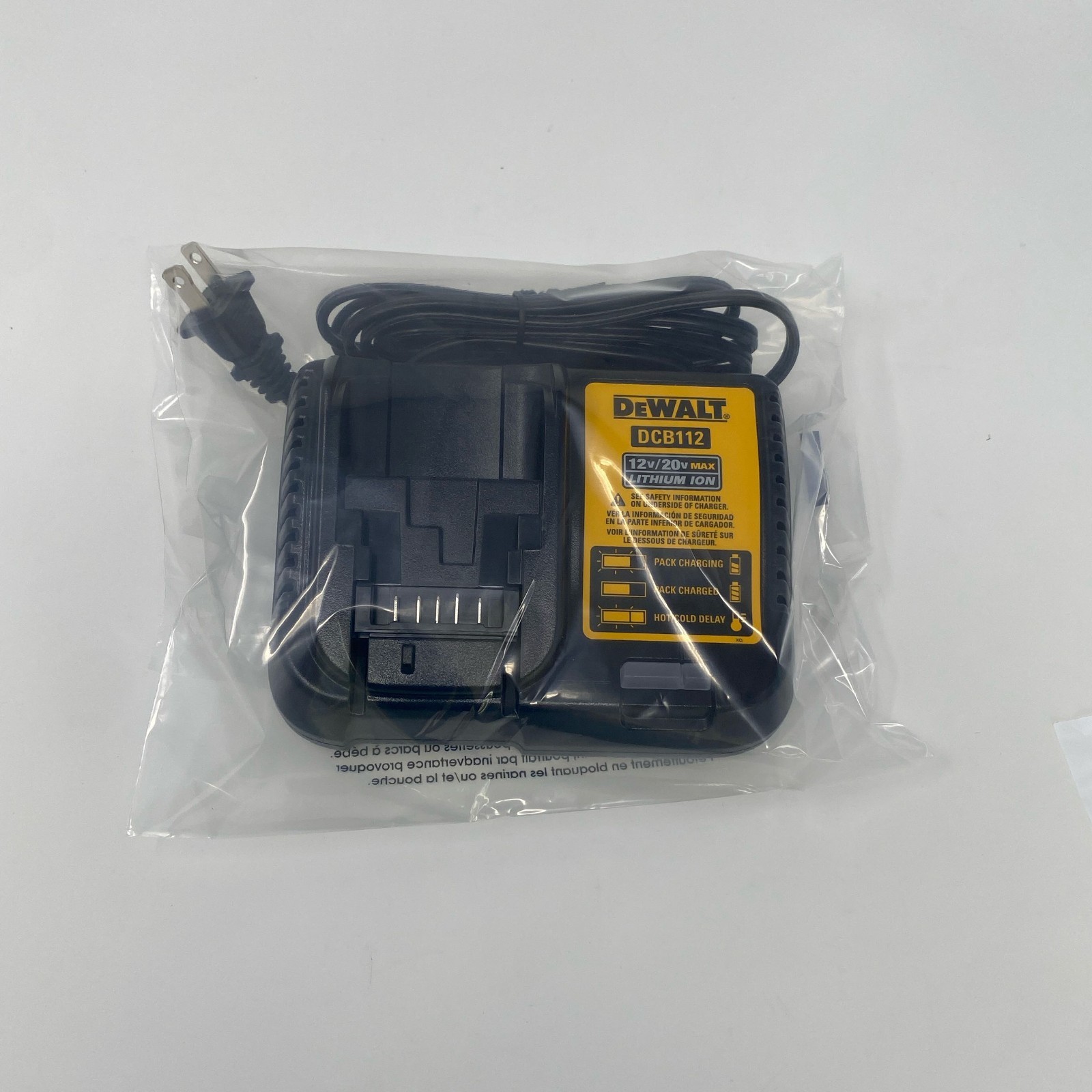 DEWALT DCB112 12V/20V MAX Li-Ion Battery Charger – Black/Yellow
