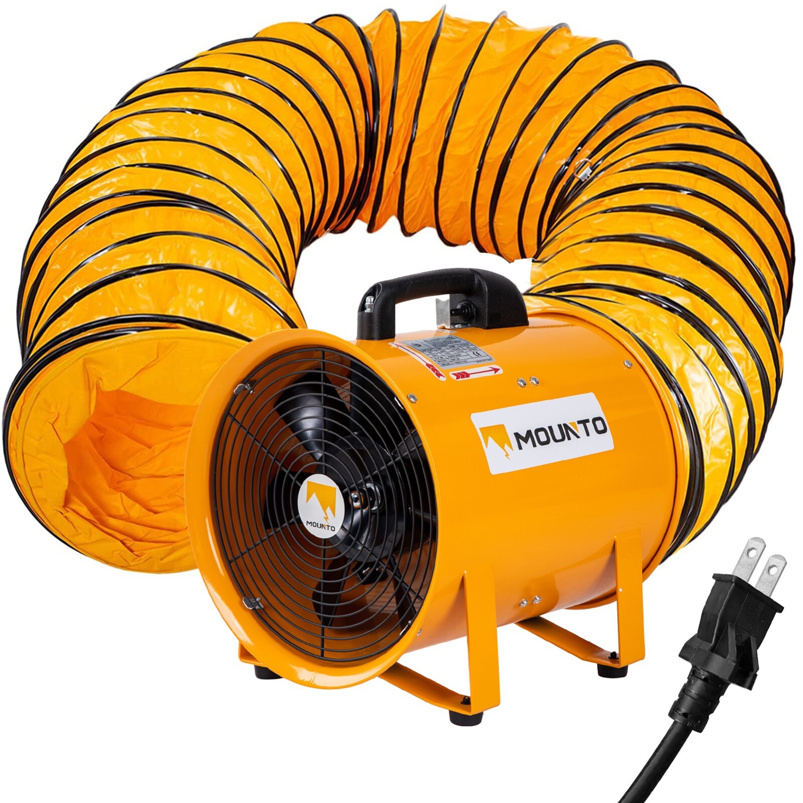 MOUNTO 12 in 2400cfm Heavy Duty Cylinder Fan with 25-Foot flexible PVC Hoses