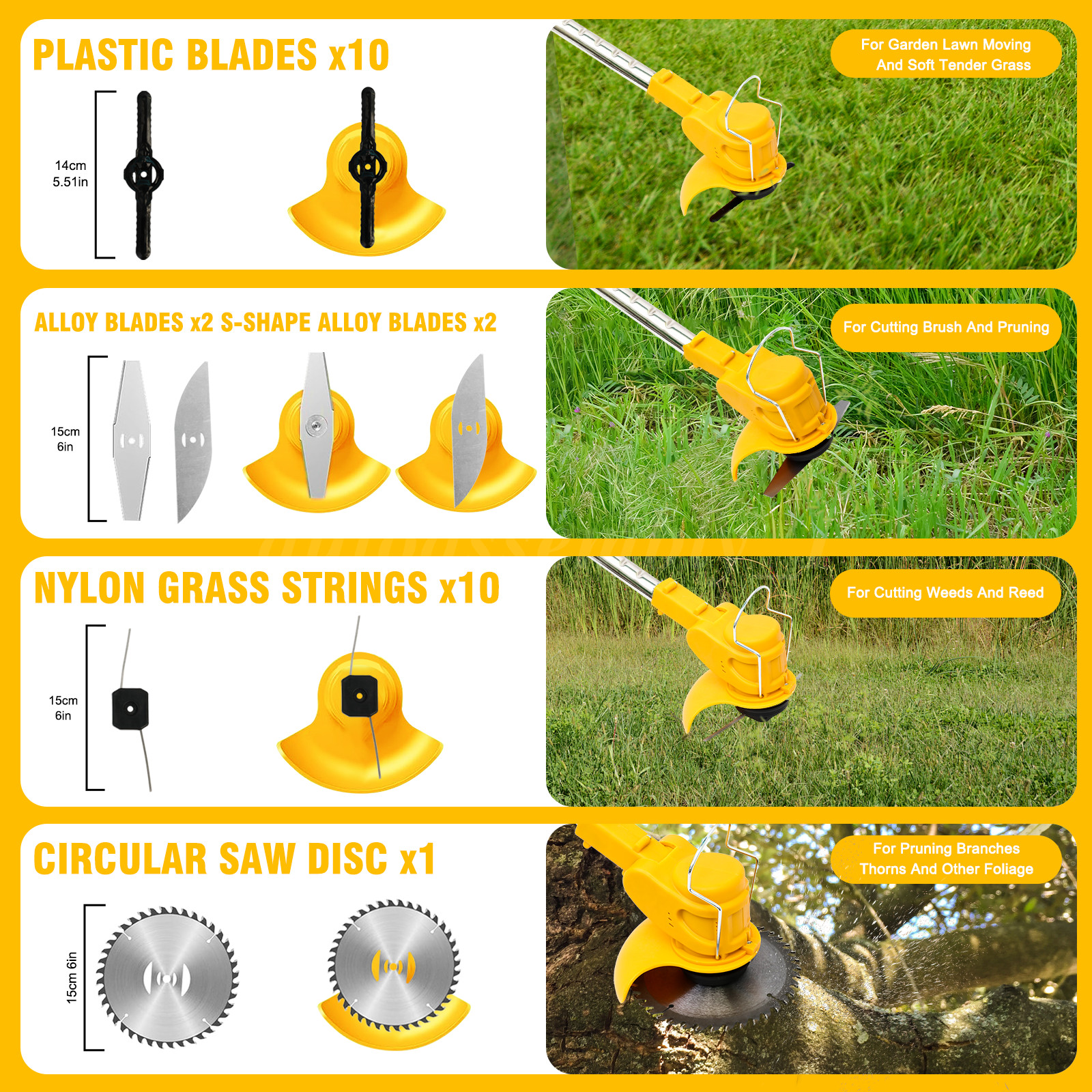 Electric Cordless Grass String Trimmer Lawn Edger Weed Wacker Cutter + 2 Battery