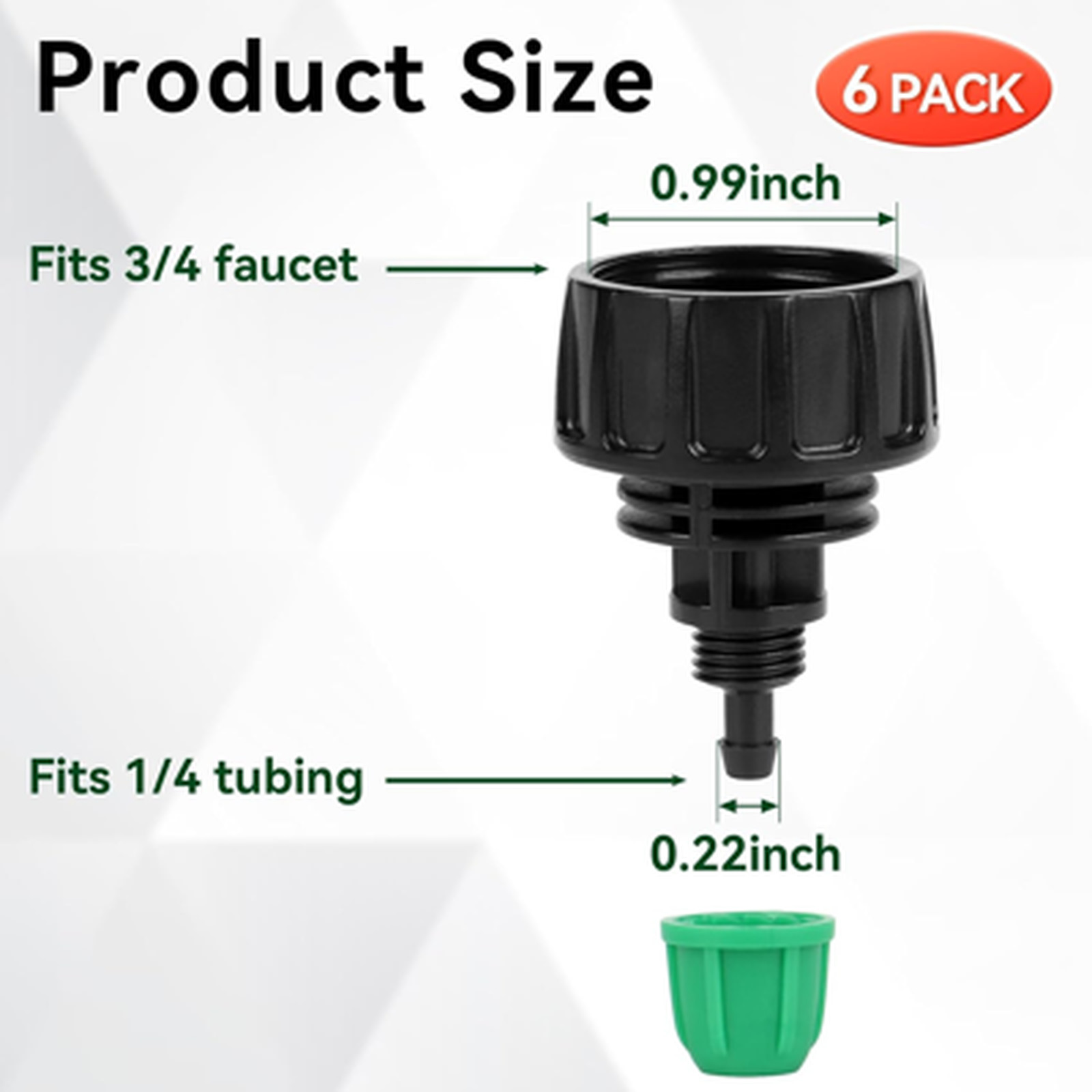 Garden Hose Adapter 3/4 Inch to 1/4 Inch Drip Irrigation Tubing Connectors with