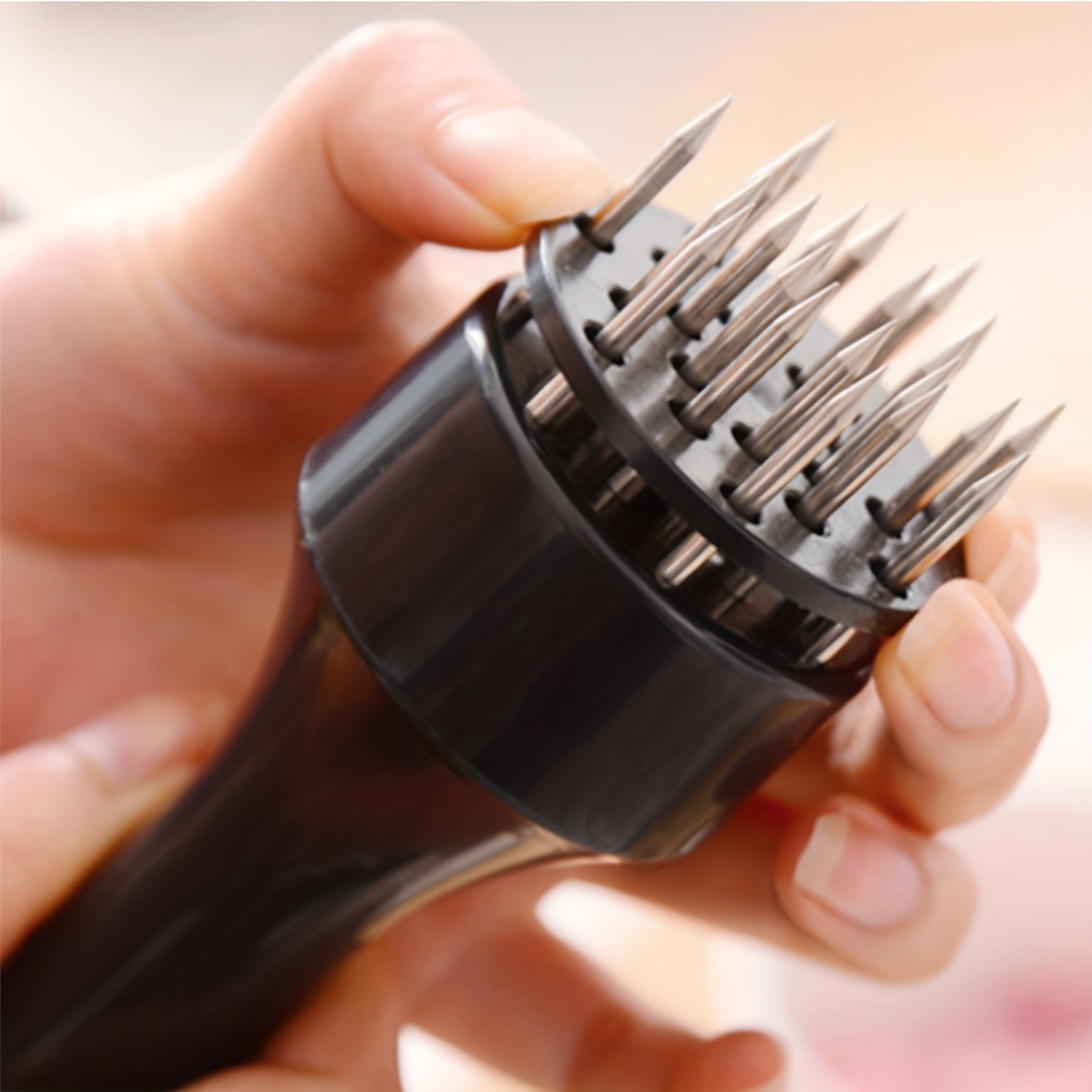 Needle Meat Tenderizer Tool Stainless Steel 21 Blades Steak Marinade Black