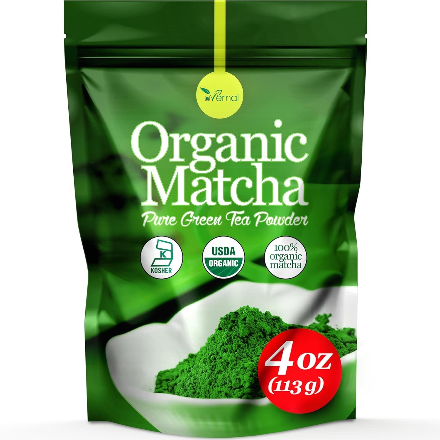 uVernal Organic Matcha Green Tea Powder – 100% Pure Matcha for Latte & Baking