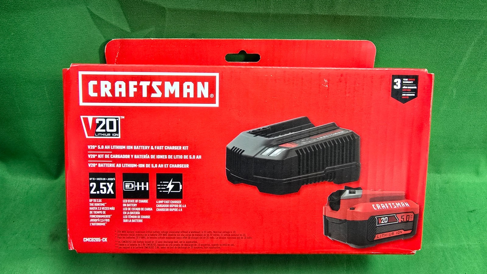 CRAFTSMAN CMCB205-CK V20 20Volt 5.0Ah Lithium Ion Battery Kit NEW (E5)