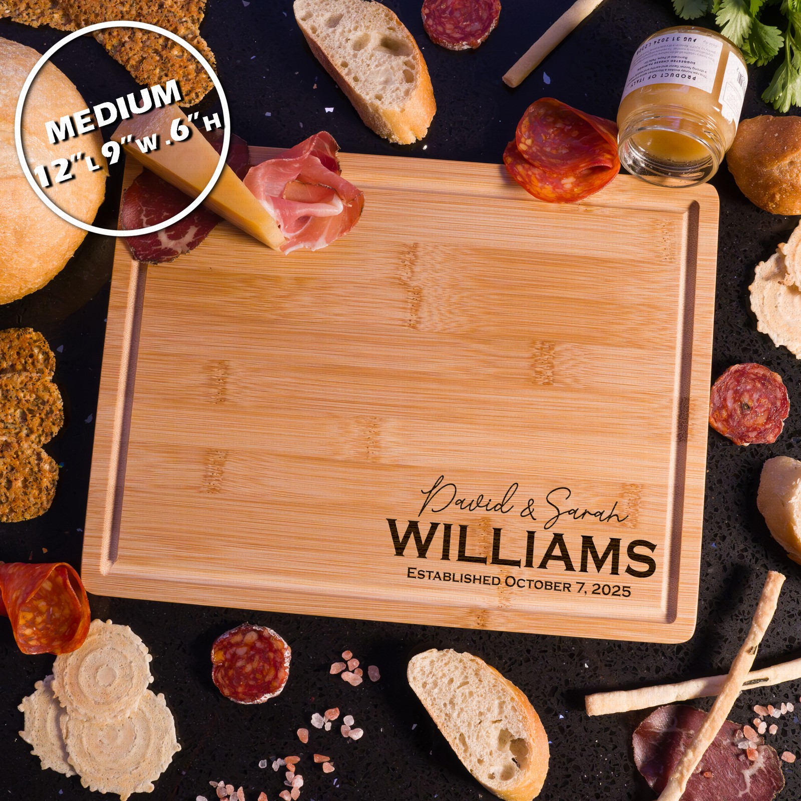 Custom Engrave Personalized Cutting Board | Wedding Engagement Housewarming Gift