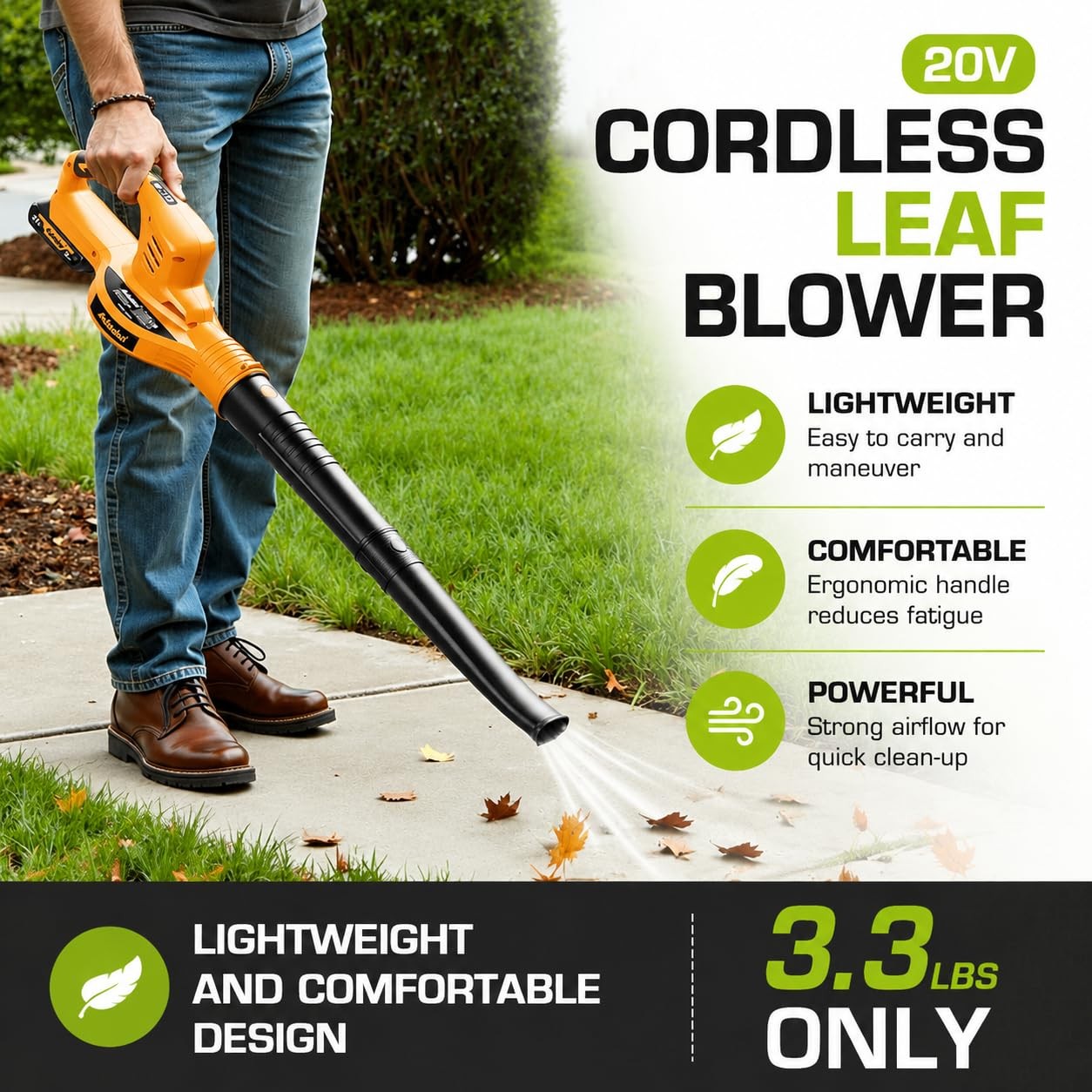 20v Cordless Leaf Blower 150mph Handheld Blower With 2 Batteries Charger Varia