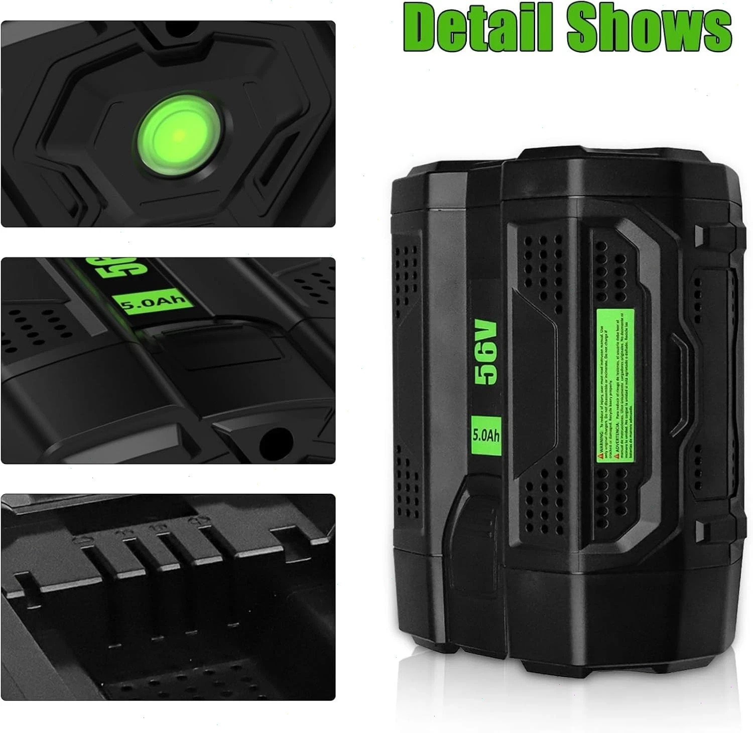 5.0Ah Lithium Battery + Charger For EGO Power+ 56V BA2800 BA2800T BA4200 BA1400