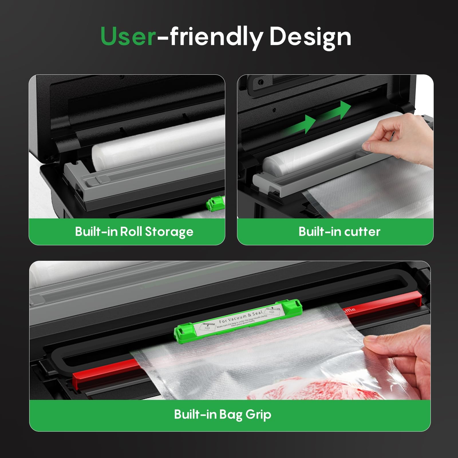 Automatic Vacuum Sealer for Food, Hands-Free Operation Food Sealer, Continuou…