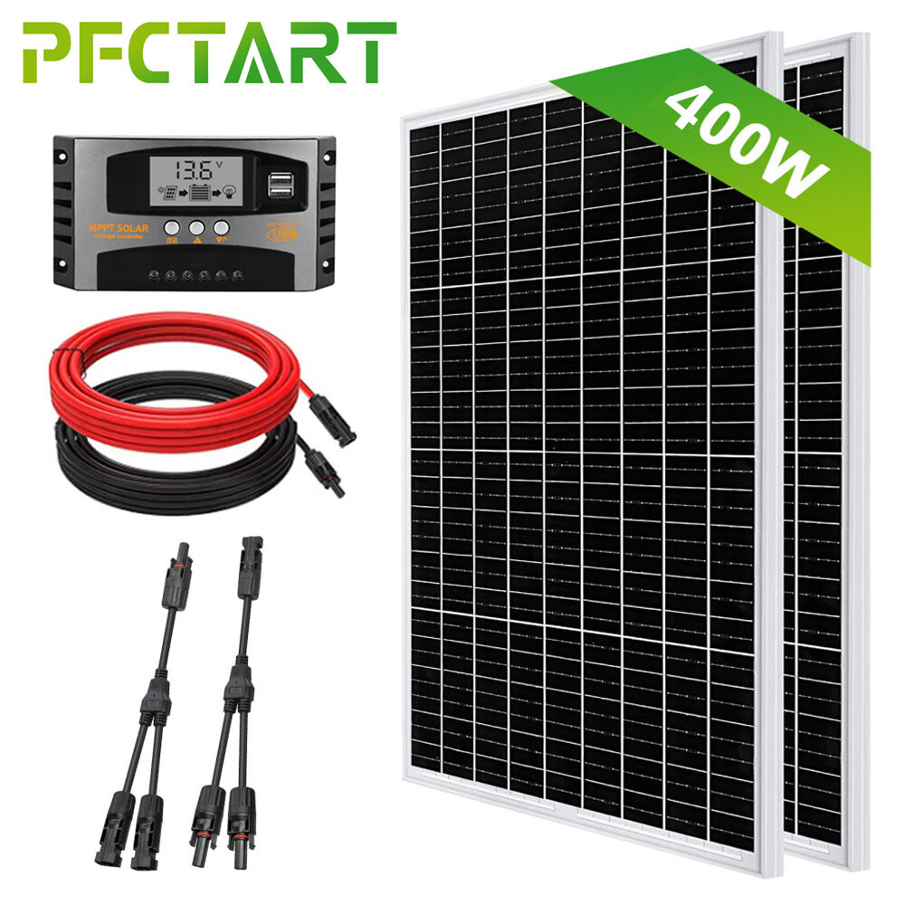 400W Solar Panel Kit High-Efficiency Charger Battery Off Grid Caravan RV Home US