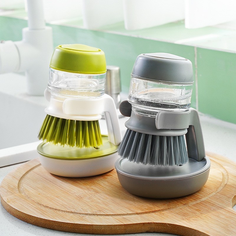 Soap Dispenser with Dish Brush & Storage Bracket, Easy to Clean Kitchen Utensils