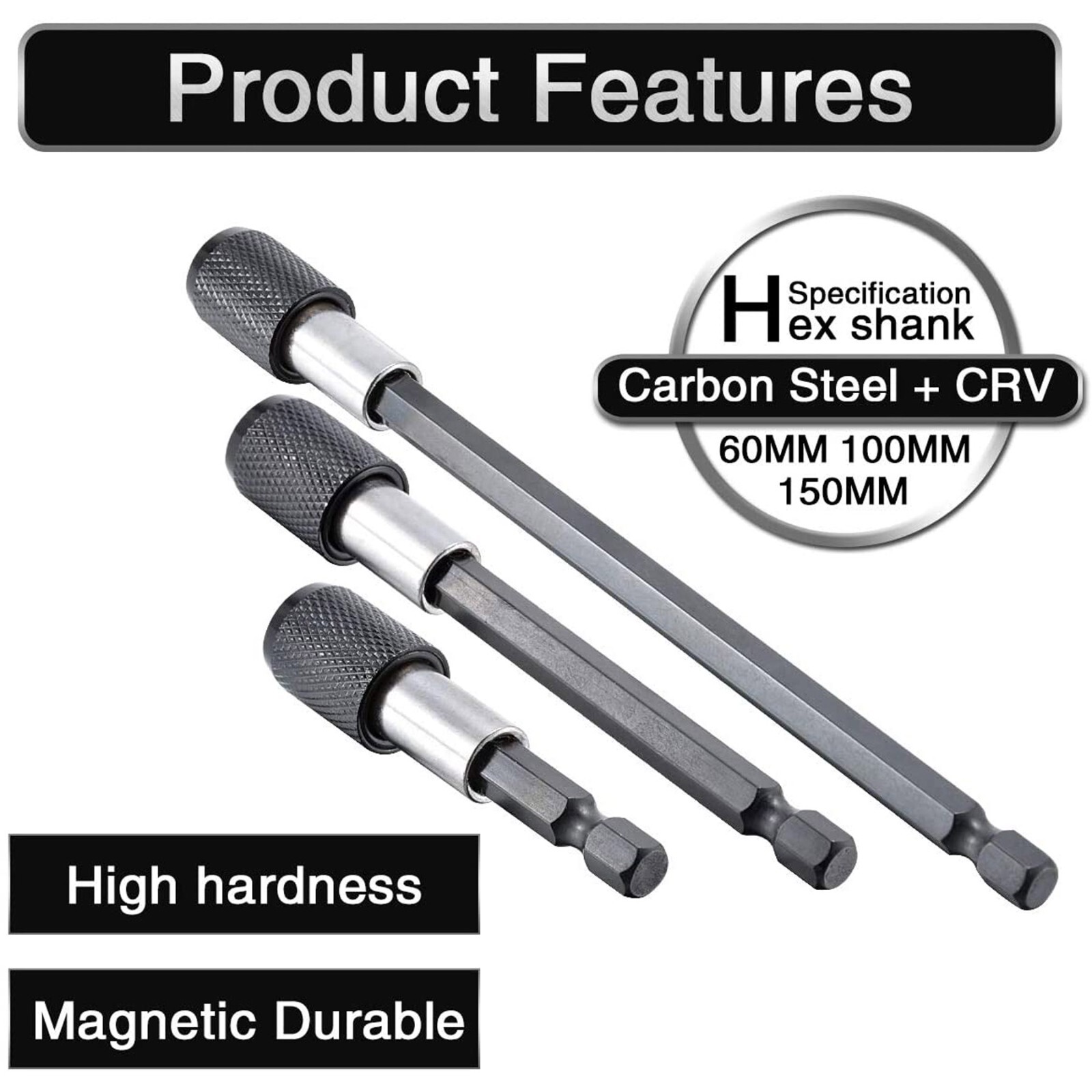 6PC 1/4″ Hex Shank Holder Drill Bit Screwdriver EXTENSION Quick Release Magnetic