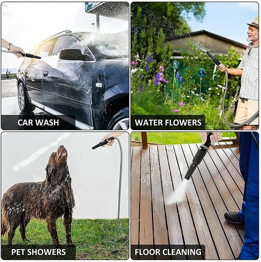 Stainless Steel Water Garden Hose 25/50/75/100FT Flexible Lightweight Outdoor