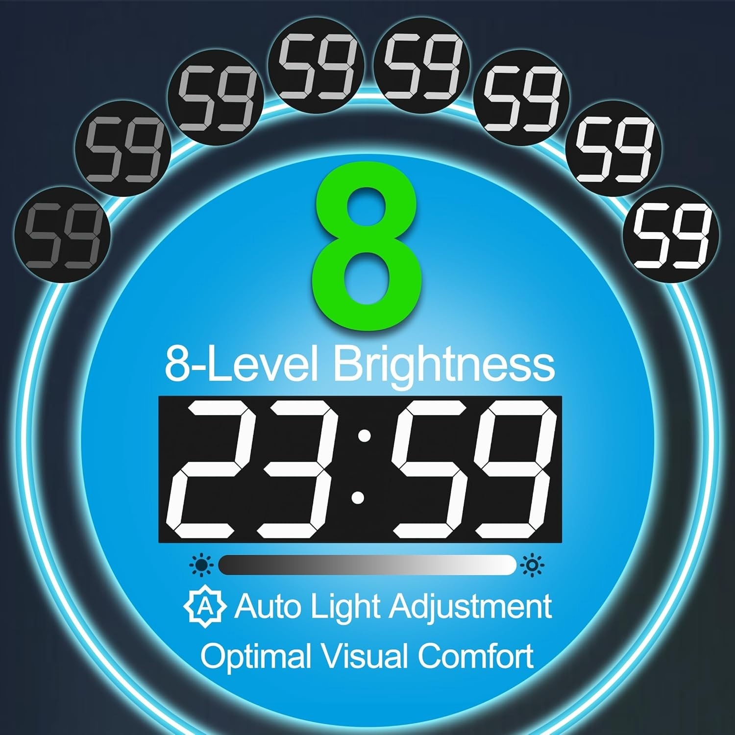 Digital Clock with Large Display 18.7 Inch, GPS Auto-Sync Time, Remote Control
