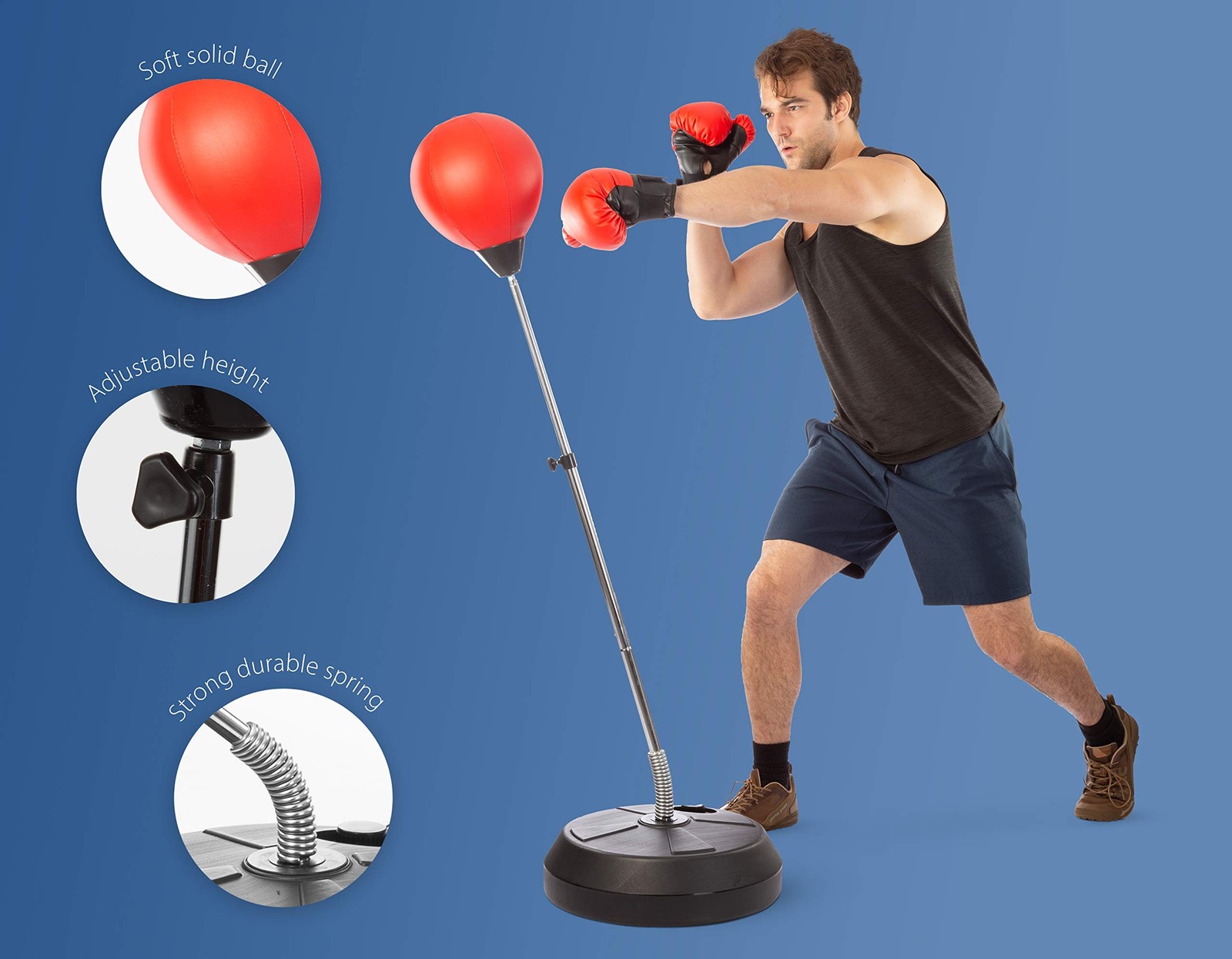 TechTools Punching Bag with Stand, Boxing Bag for Teens & Adults – Height Adj…