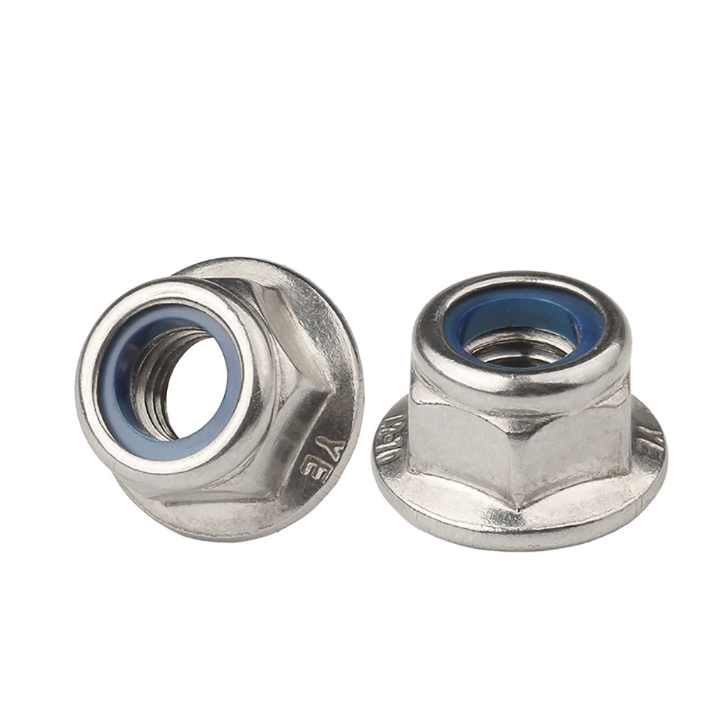 Nyloc Nuts with Serrated Flange Nylon Insert Flanged Lock Nut A2 Stainless Steel