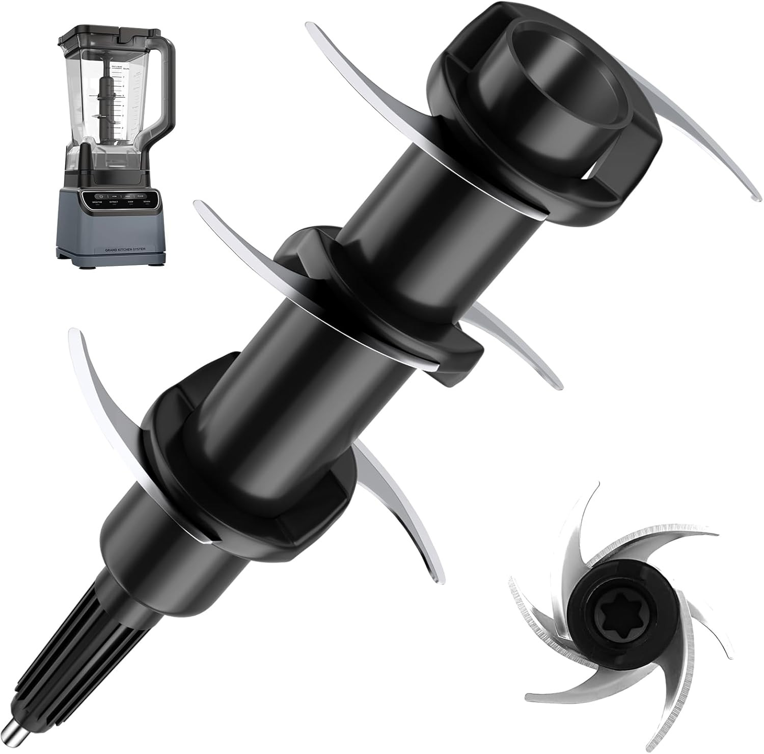 6-Blade Replacement for Ninja Blender 72Oz Pitcher, Compatible with Ninja 1100W