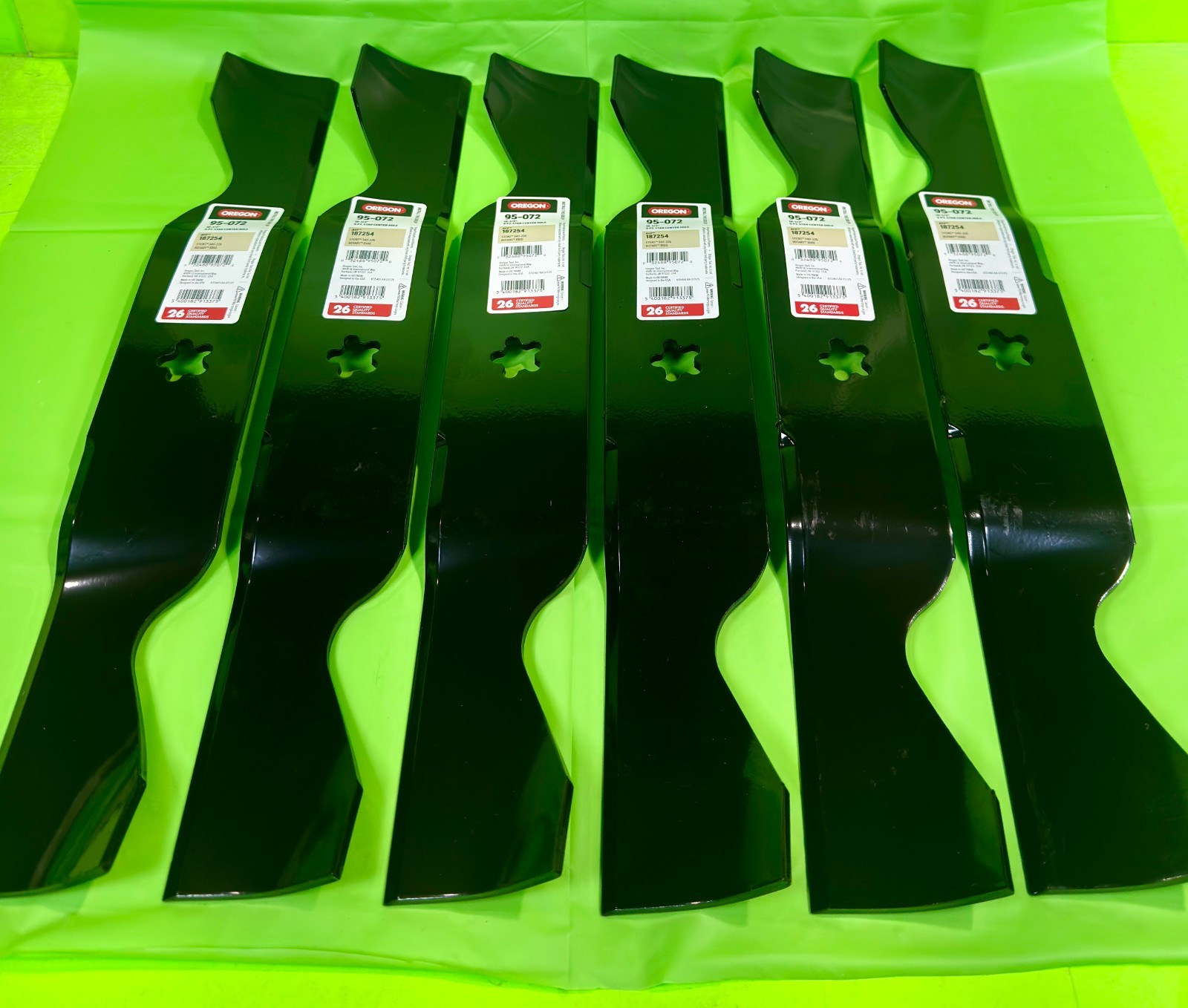 NEW 6PK 195-072 High Lift Mower Blades Husqvarna Z254i 54in Deck 187254