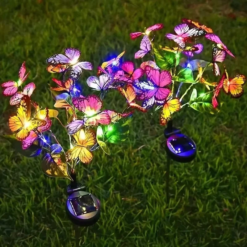 Butterfly Solar Stake Lights Outdoor Garden landscape Lamp Decor Waterproof
