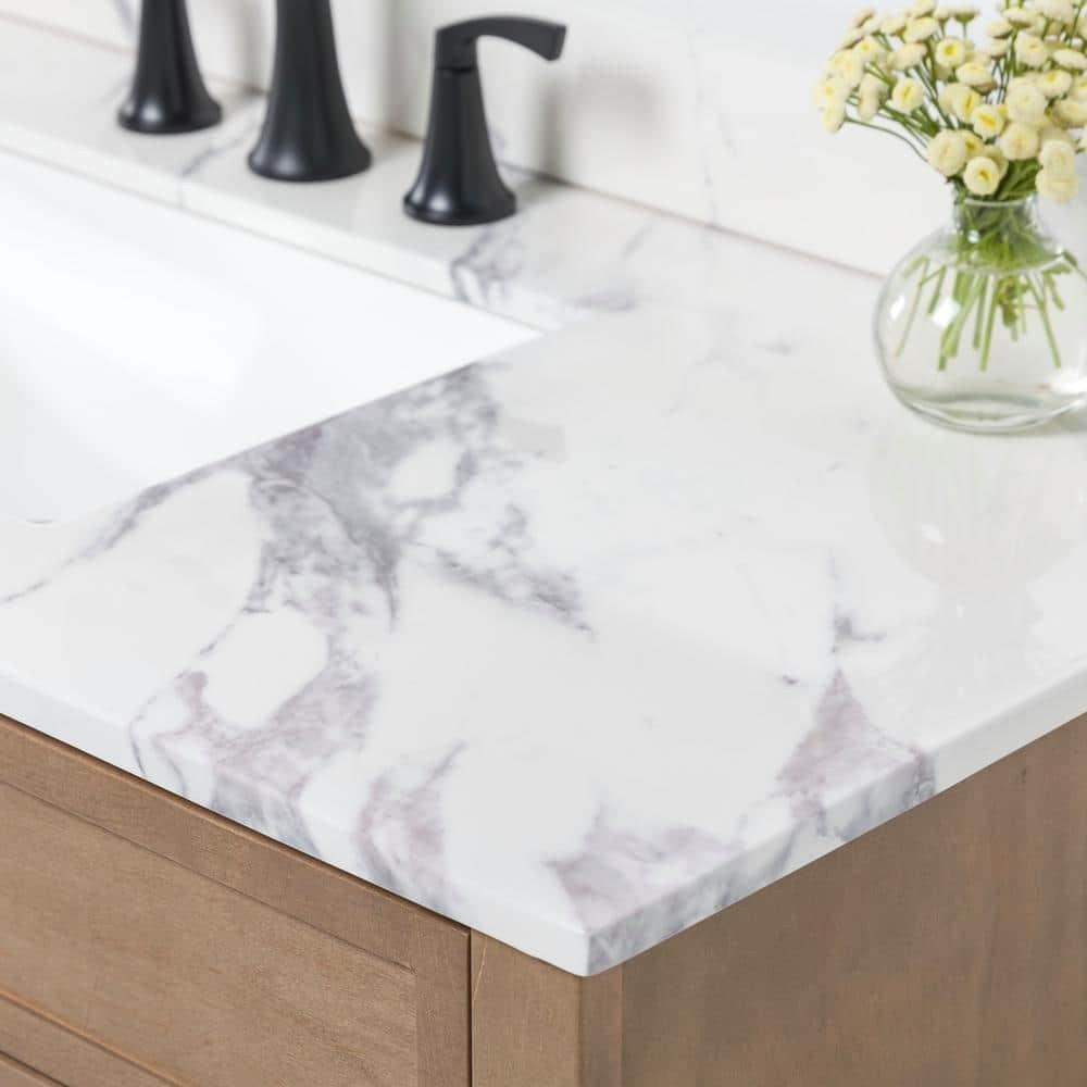 Home Decorators Collection 49 in. W x 22 in. D Engineered Stone Composite White