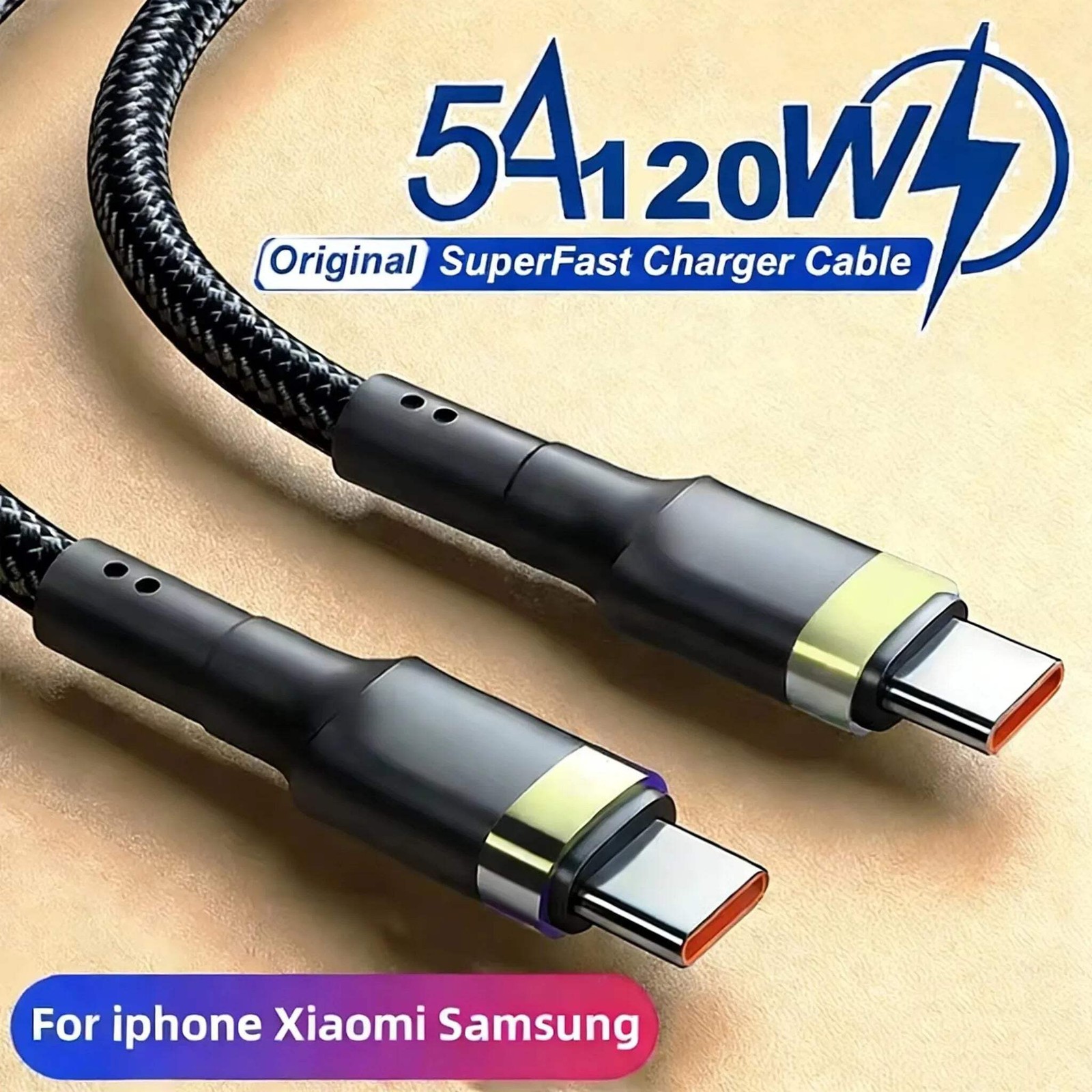 120W Fast Charge Cable PD Quick Charging High Quality USB C TO USB Type C Cable