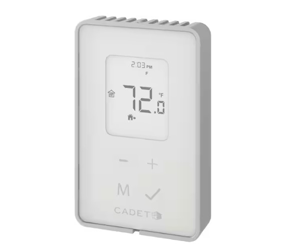 Cadet Double-Pole 15A Line Voltage 120/240V TEP Programmable Thermostat White