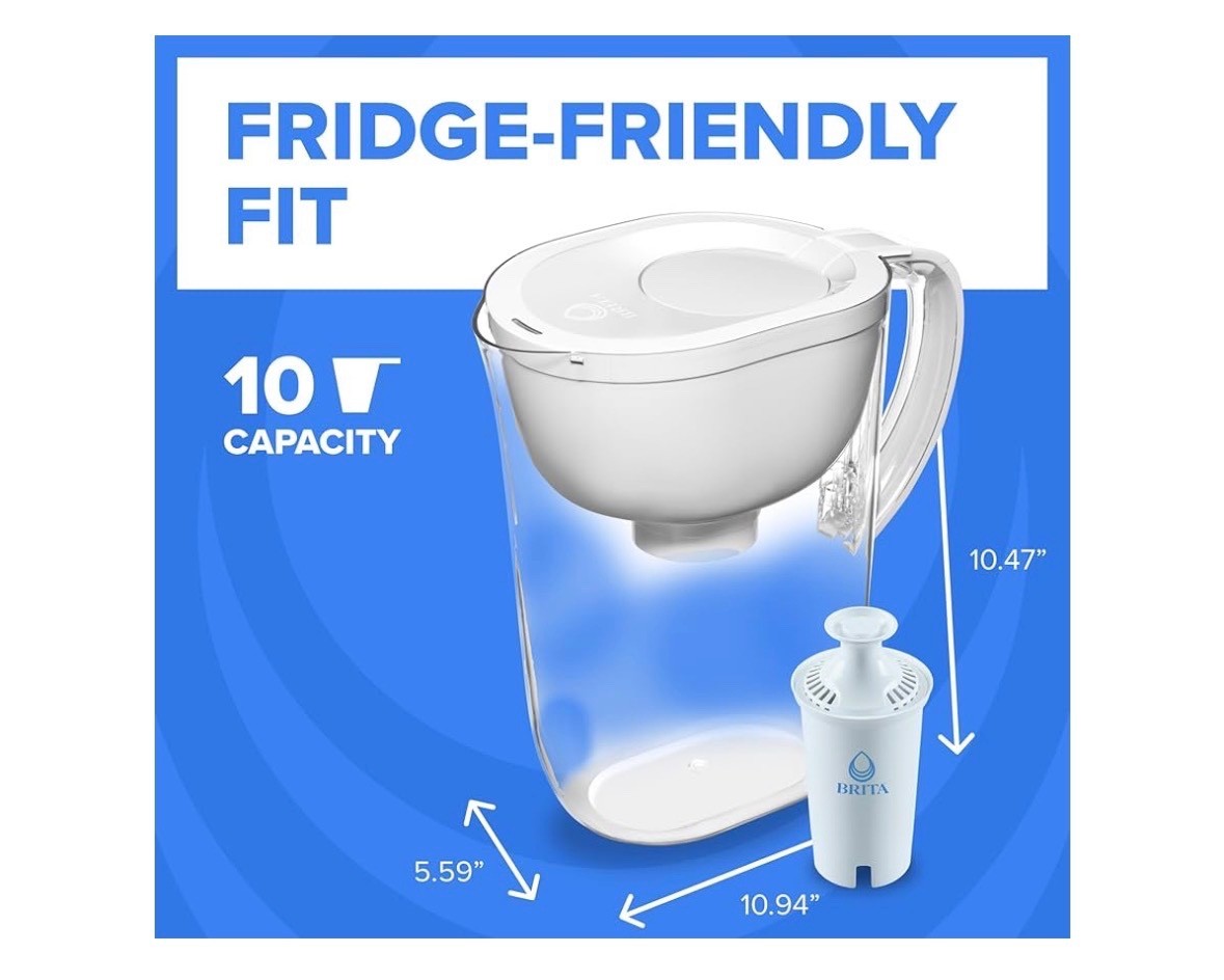 Brita Large 10-Cup Elite Water Filter Pitcher New Sealed White