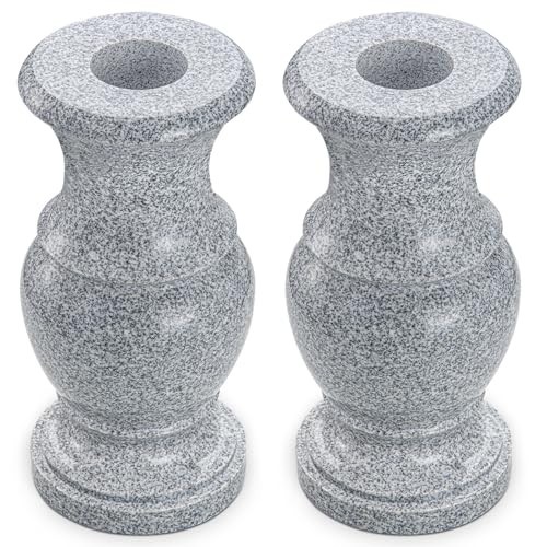 Cemetery Memorial Flower Vase with Drain Holes, 2 Pack, 9.8 in